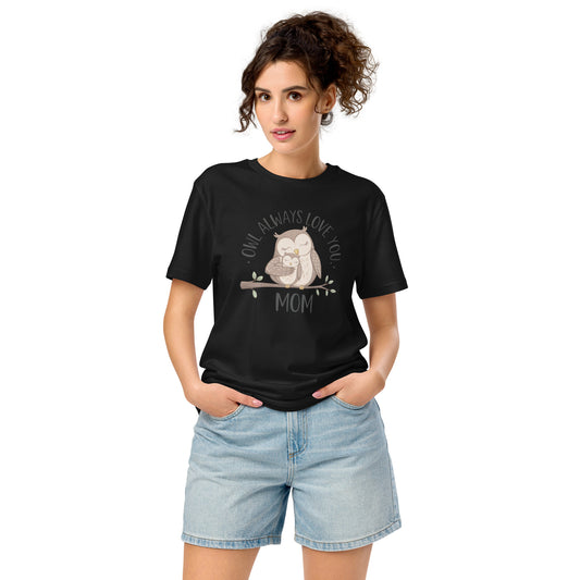 Unisex Organic Mid-Light T-Shirt – Sustainable fashion Owl Graphic Tee Black Dudeily