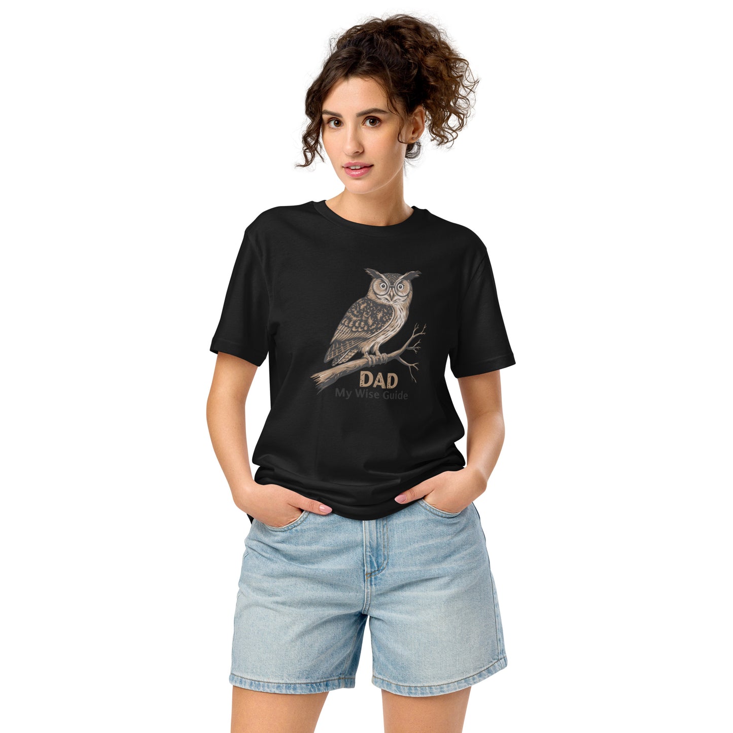 Unisex Organic Mid-Light T-Shirt – Owl Themed Eco-Friendly & Comfortable by Dudeily Black Dudeily