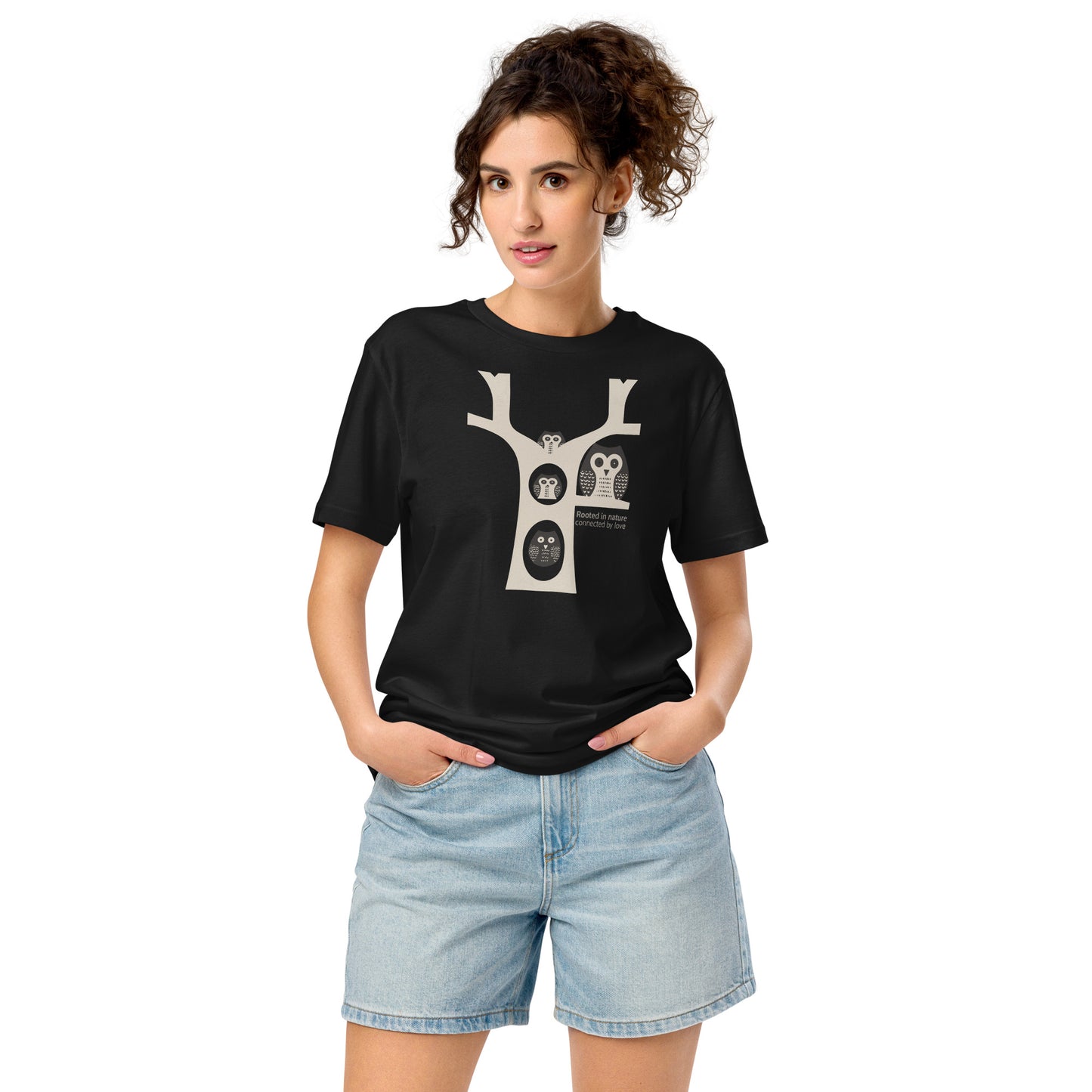 Unisex Organic Mid-Light T-Shirt – OwlNest Sustainable Fashion for Family Day Moments Black Dudeily
