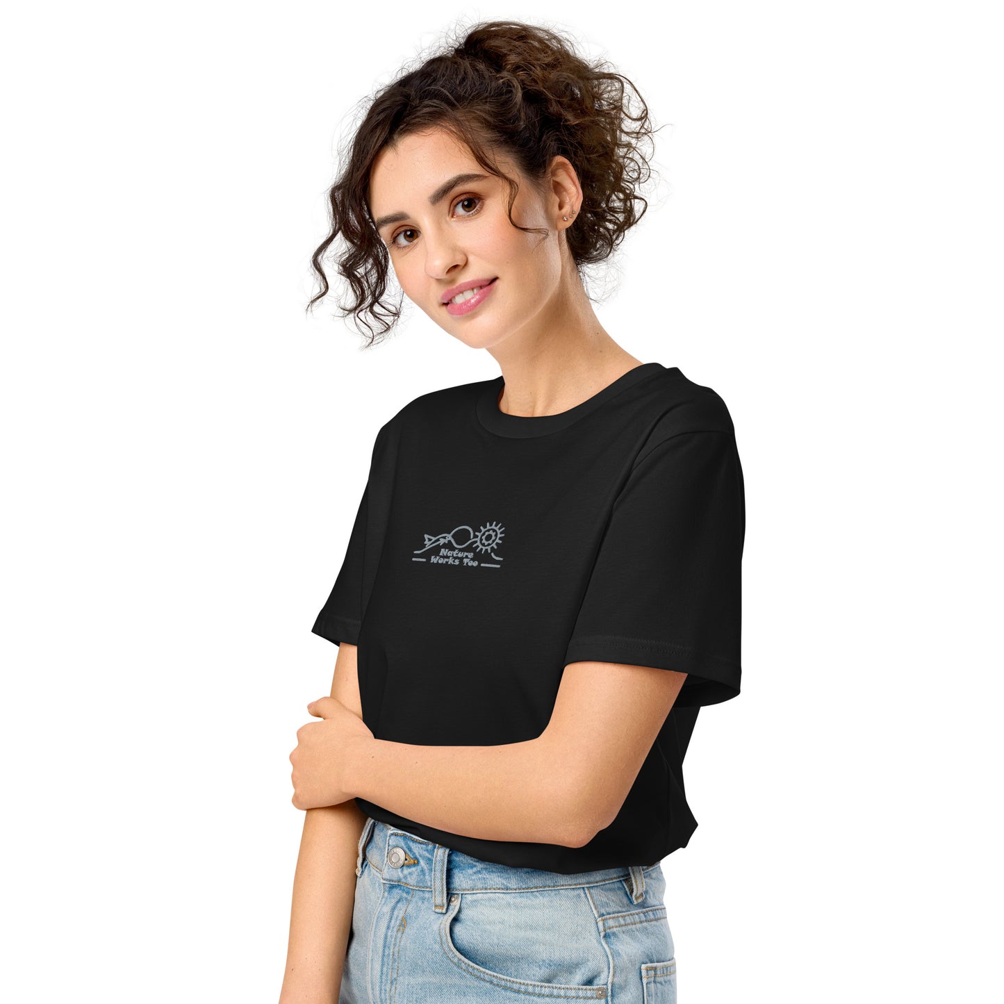 Unisex Organic Mid-Light T-Shirt: Nature Works Too | Owl Embroidered Sustainable Fashion USA Dudeily