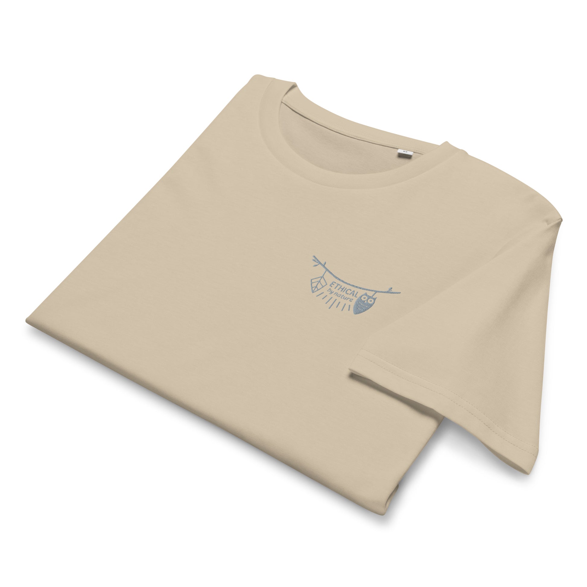 Unisex Organic Mid-Light T-Shirt: Ethical by Nature | Owl Embroidered Sustainable Fashion USA by Dudeily Dudeily