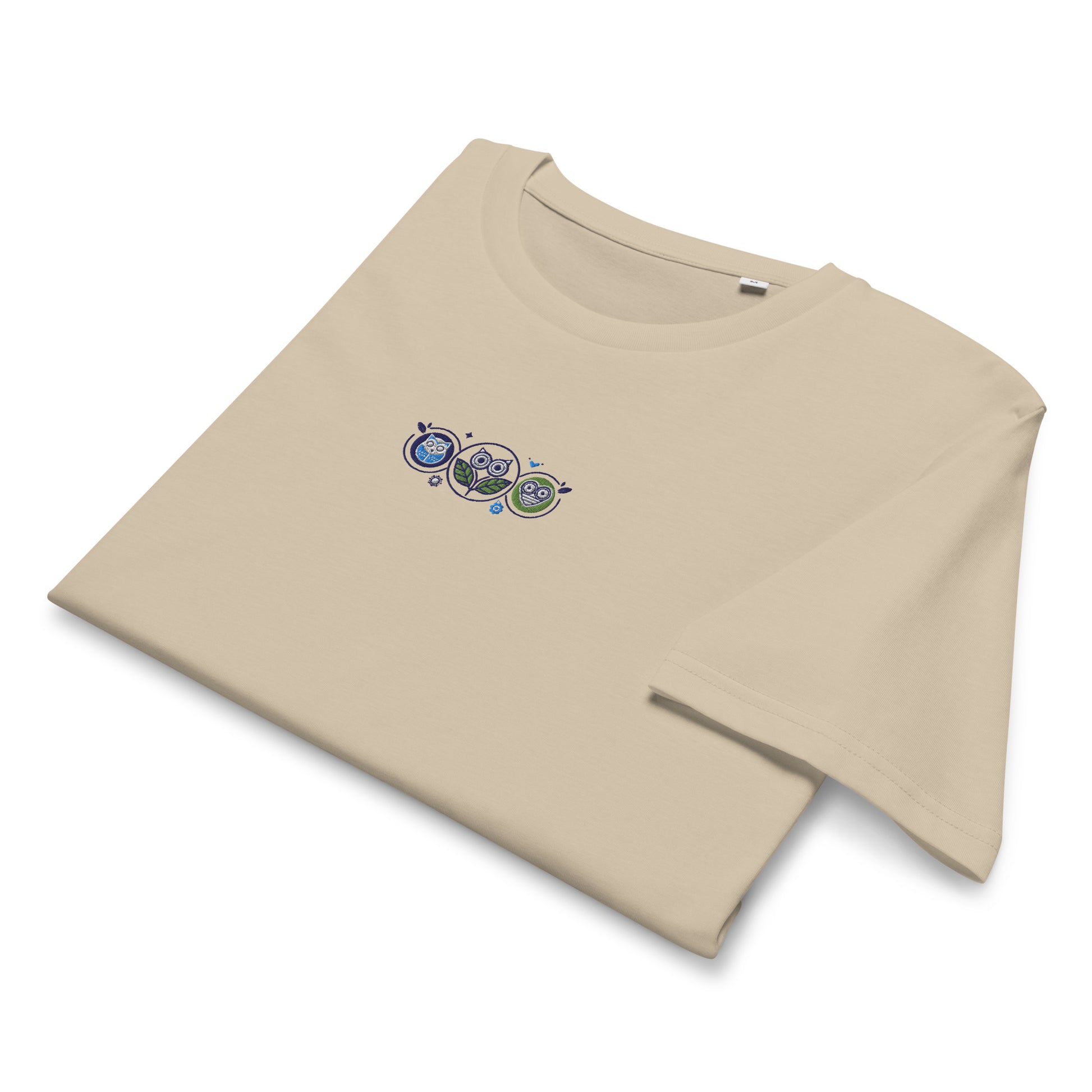 Unisex Organic Mid-Light T-Shirt: Nature’s Union | Owl Embroidered Sustainable Fashion USA by Dudeily Dudeily