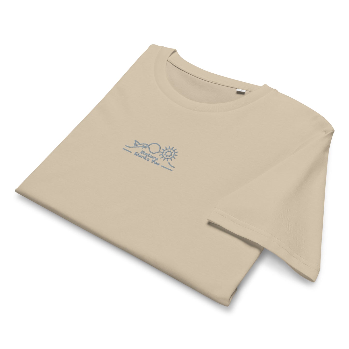 Unisex Organic Mid-Light T-Shirt: Nature Works Too | Owl Embroidered Sustainable Fashion USA Dudeily