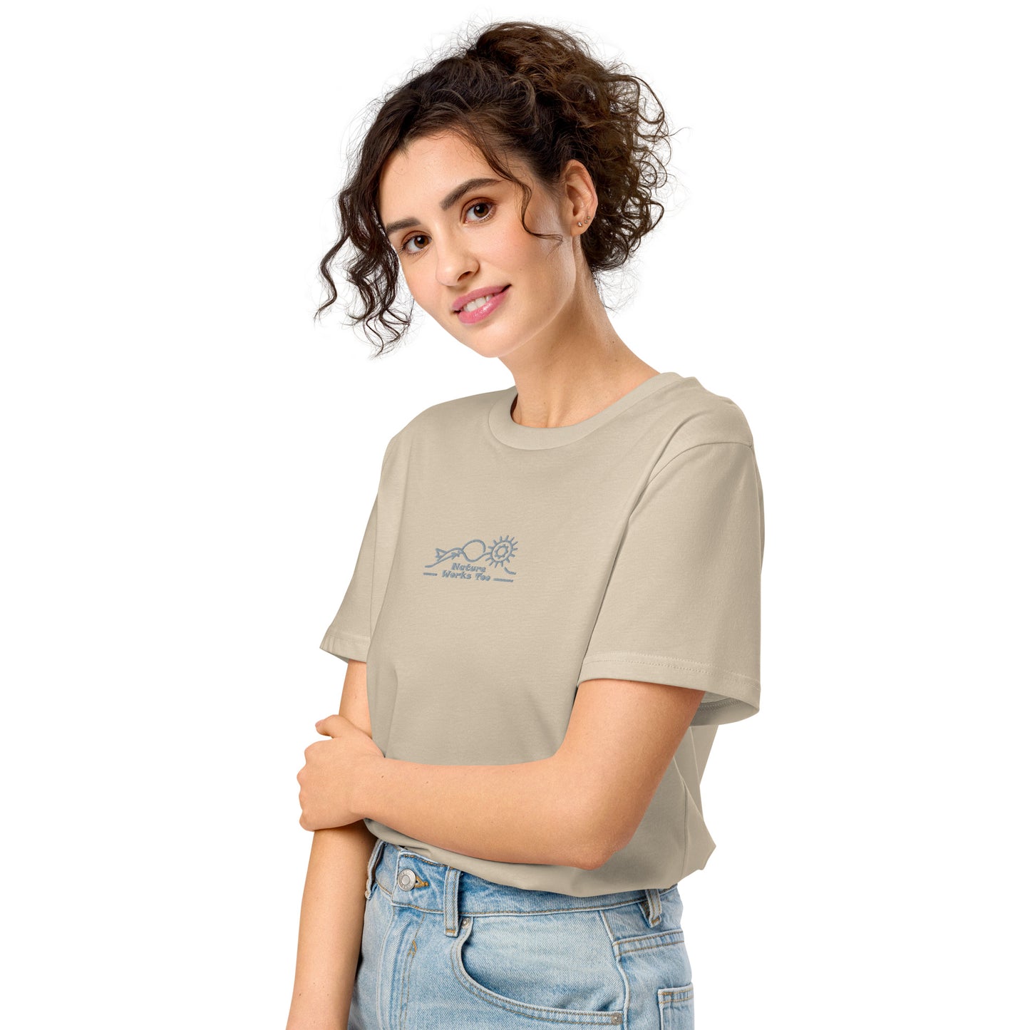 Unisex Organic Mid-Light T-Shirt: Nature Works Too | Owl Embroidered Sustainable Fashion USA Dudeily