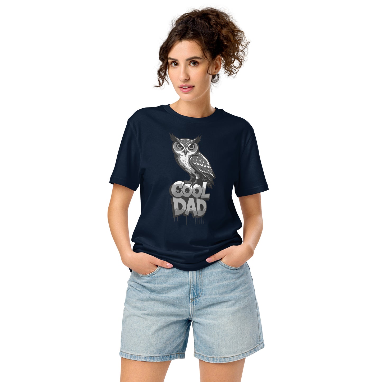 Unisex Organic Mid-Light T-Shirt – Sustainable Father’s Day Gift for Nature & Owl Lovers | Dudeily French Navy Dudeily