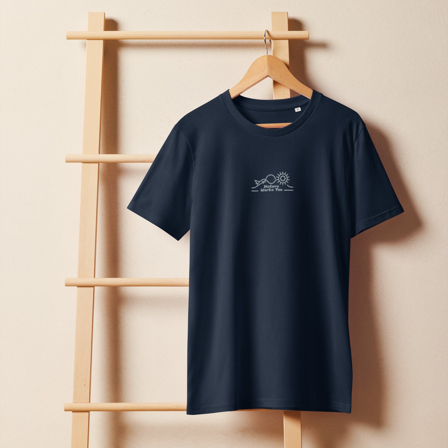 Unisex Organic Mid-Light T-Shirt: Nature Works Too | Owl Embroidered Sustainable Fashion USA Dudeily