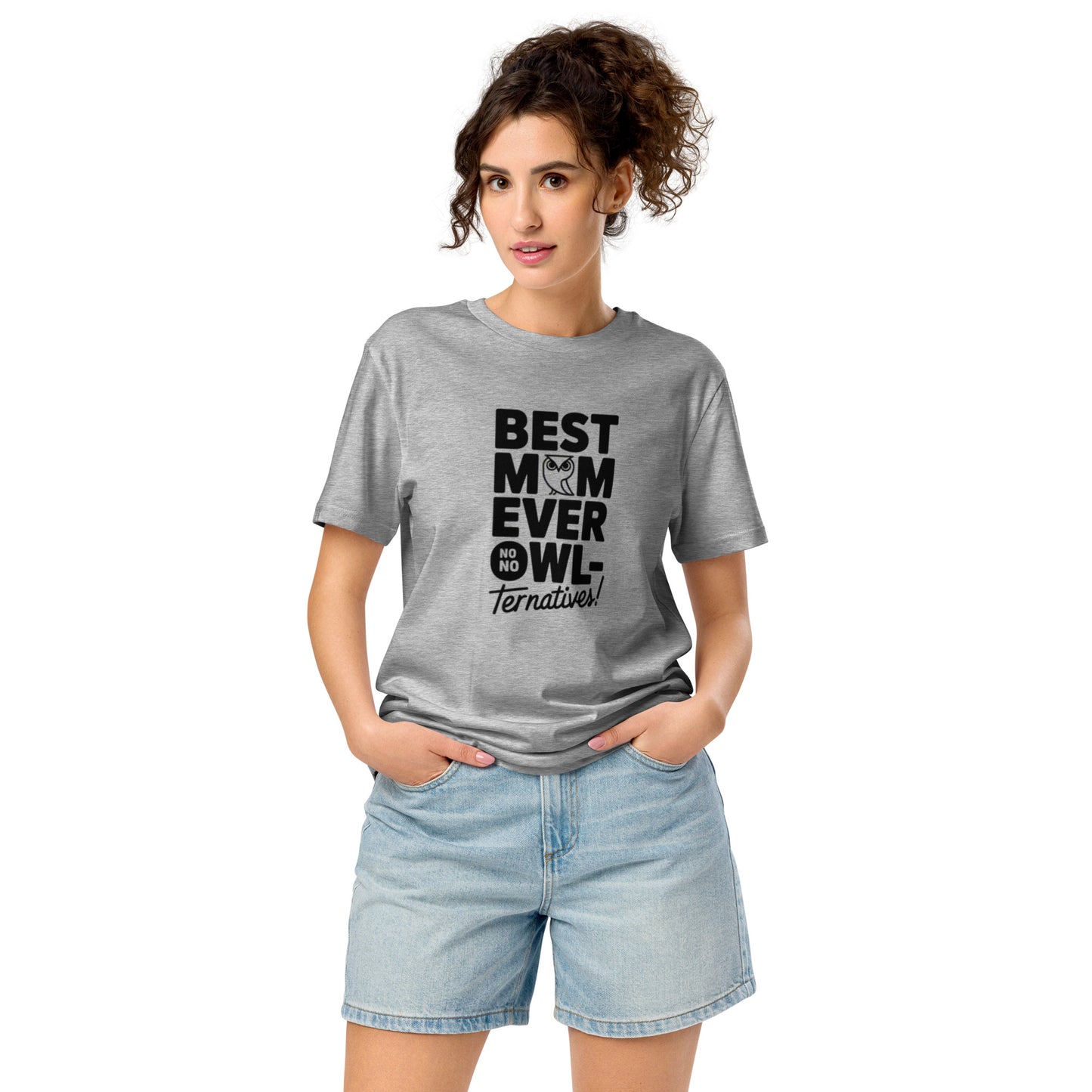 Unisex Organic Mid-Light T-Shirt – Owl Themed Eco-Friendly Tee for Nature Lovers Heather Grey Dudeily
