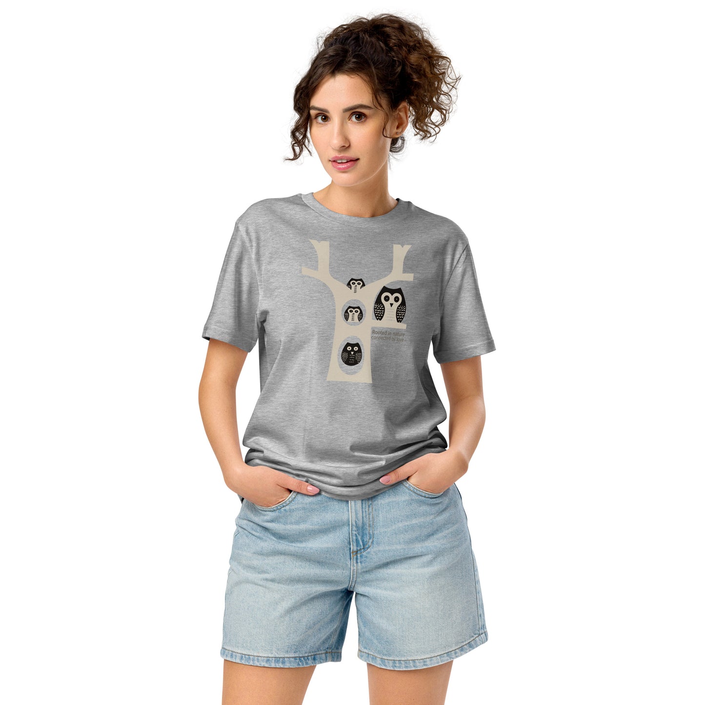Unisex Organic Mid-Light T-Shirt – OwlNest Sustainable Fashion for Family Day Moments Heather Grey Dudeily
