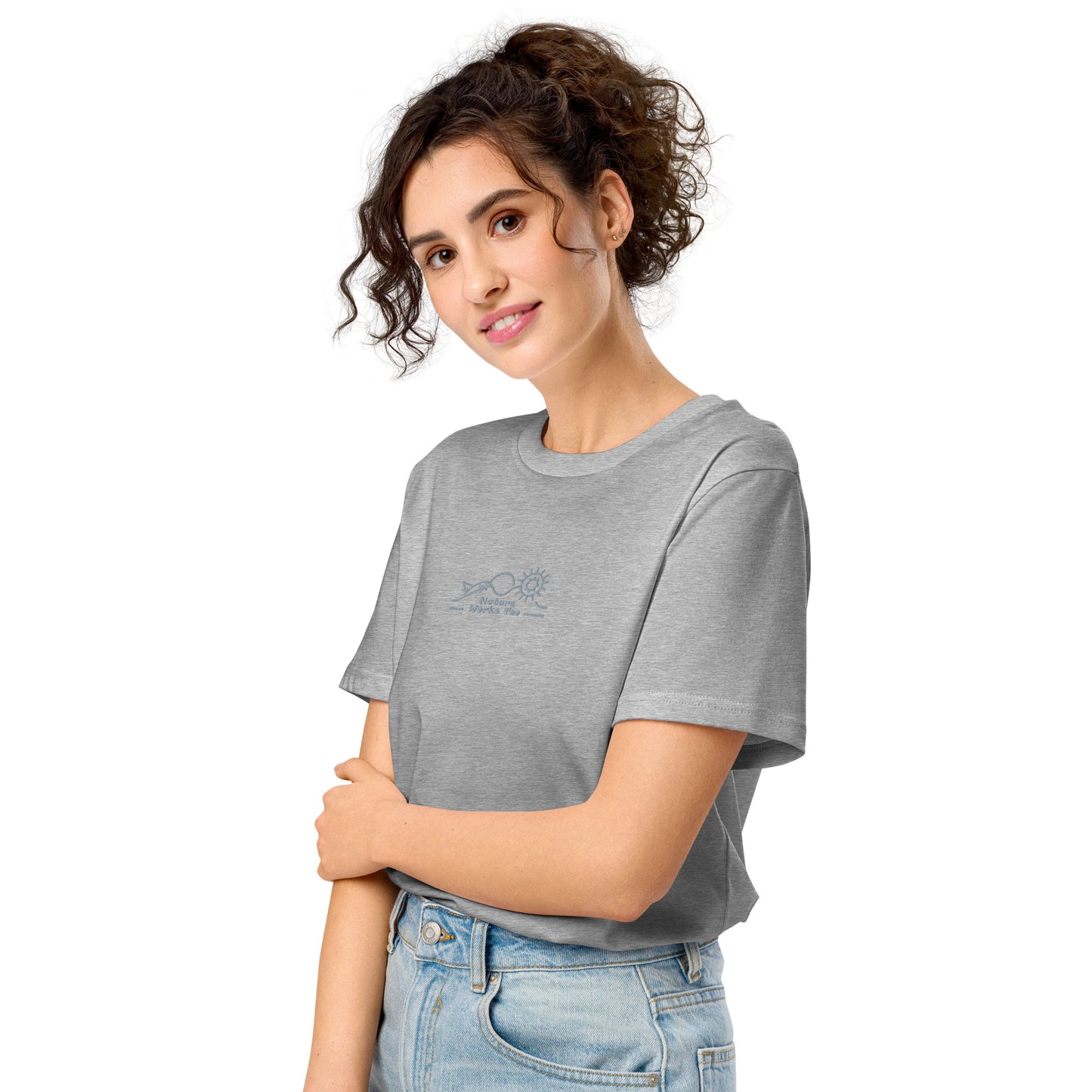 Unisex Organic Mid-Light T-Shirt: Nature Works Too | Owl Embroidered Sustainable Fashion USA Dudeily