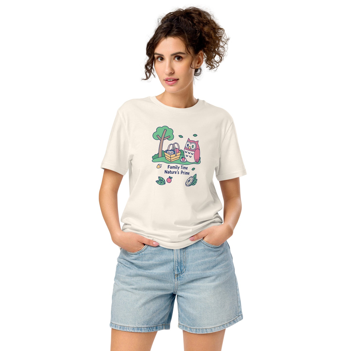 Unisex Organic Mid-Light T-Shirt – OwlNest Sustainable Fashion for Family Day Moments Vintage White Dudeily