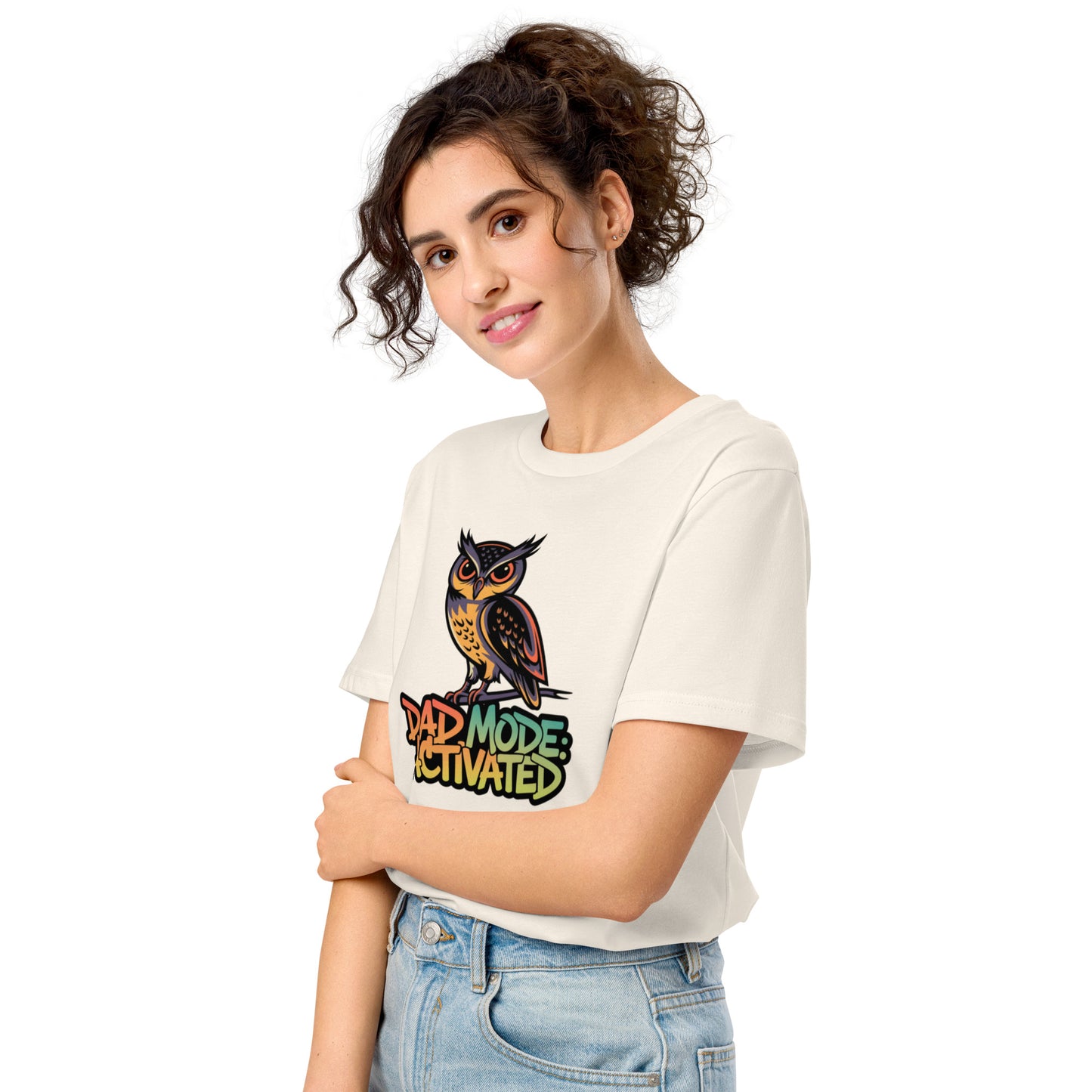Unisex Organic Mid-Light T-Shirt: Owl Themed Sustainable Fashion Dudeily