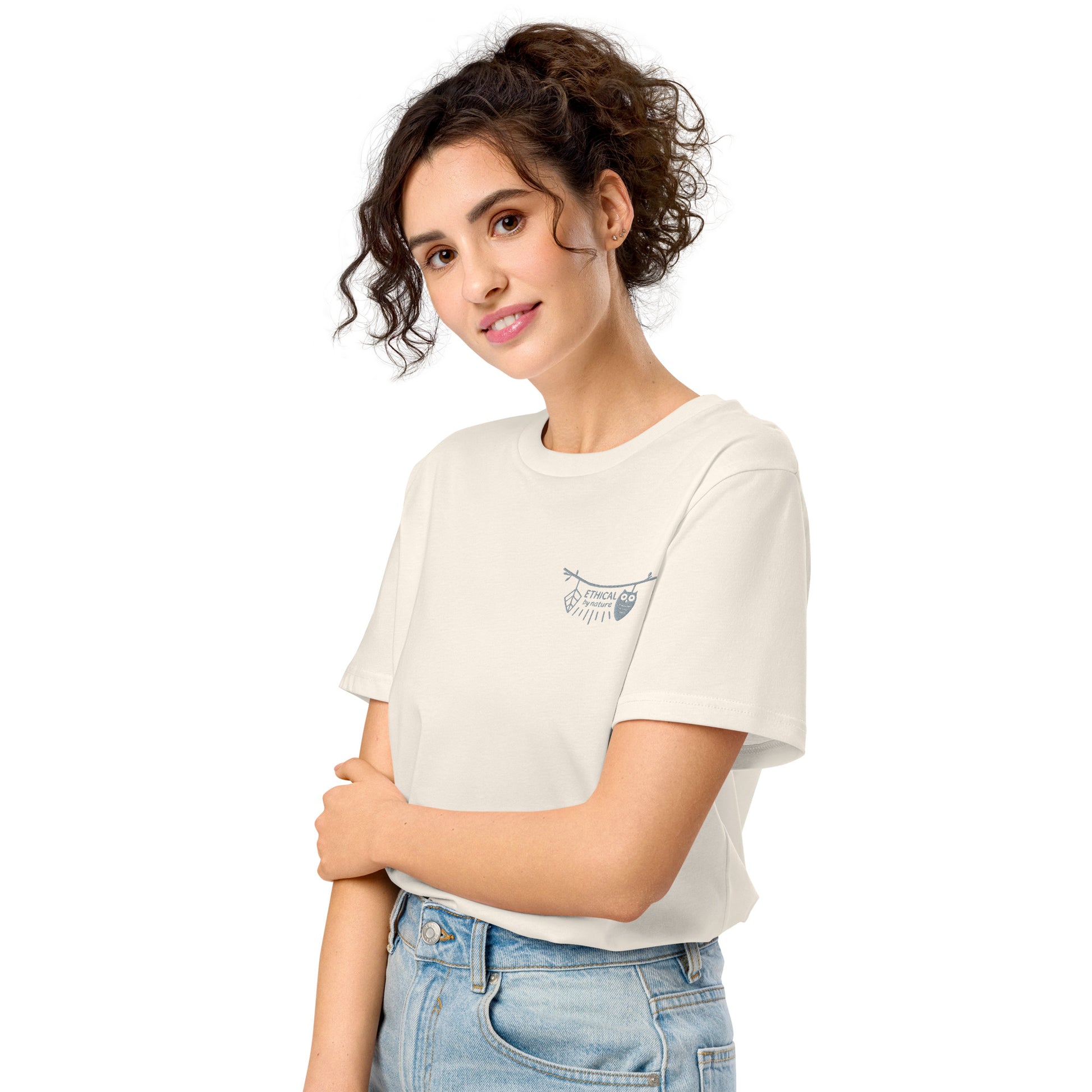 Unisex Organic Mid-Light T-Shirt: Ethical by Nature | Owl Embroidered Sustainable Fashion USA by Dudeily Dudeily