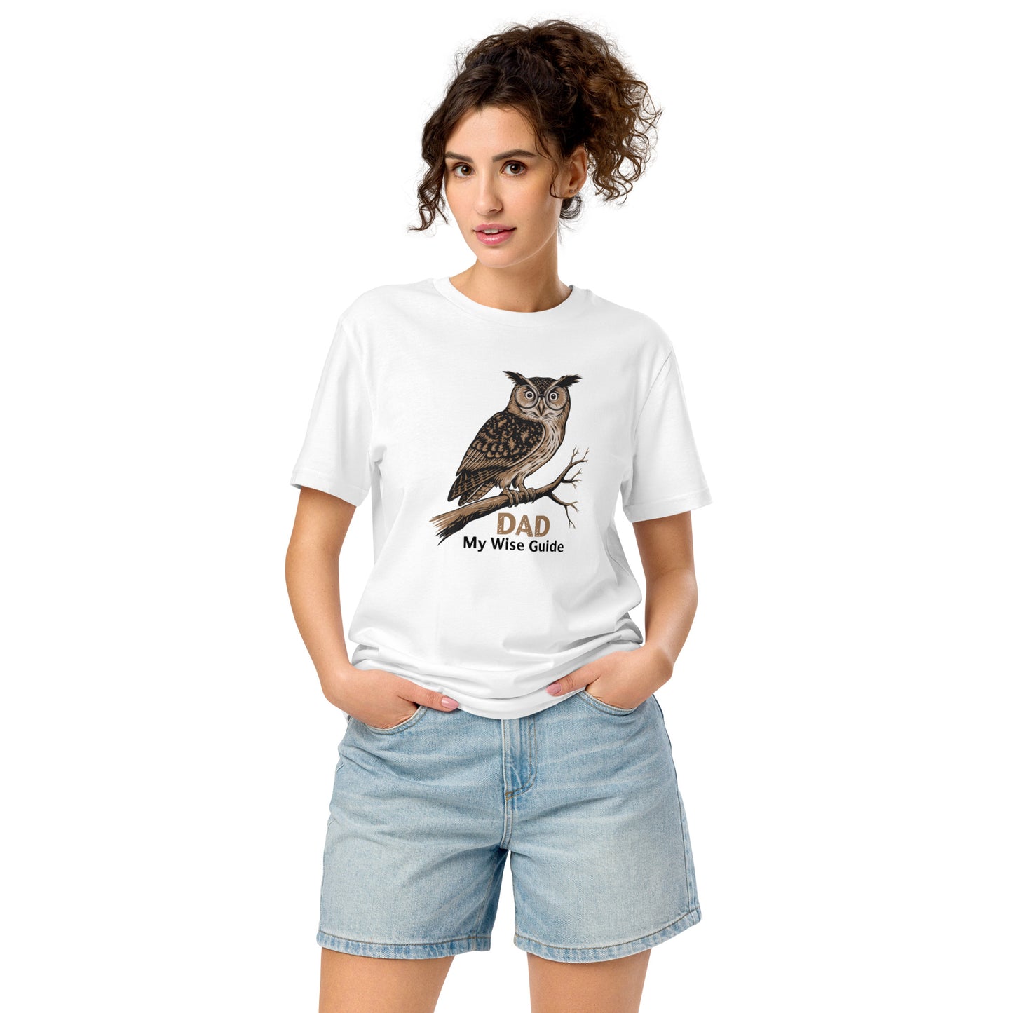 Unisex Organic Mid-Light T-Shirt – Owl Themed Eco-Friendly & Comfortable by Dudeily White Dudeily