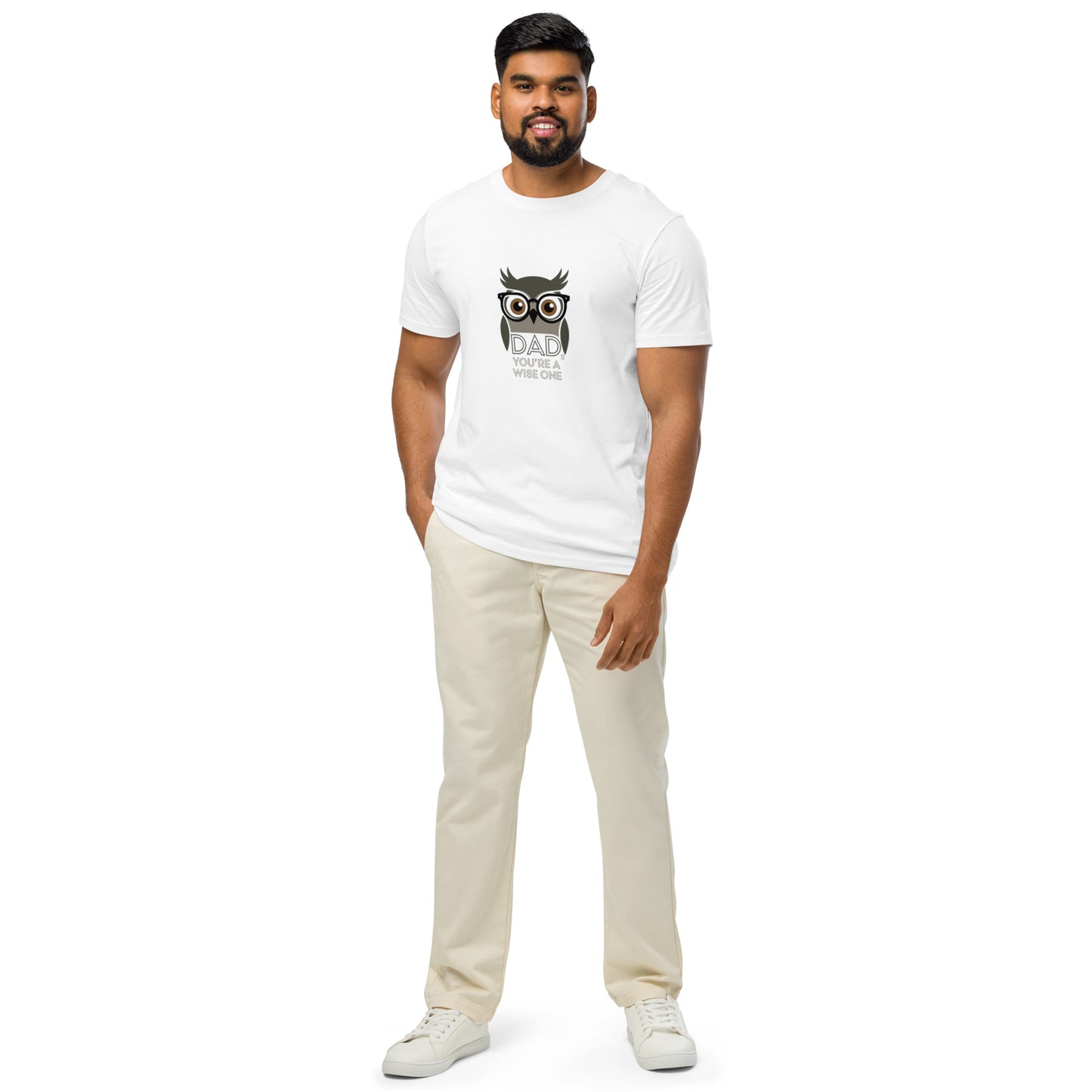 Unisex Organic Mid-Light T-Shirt – Owl Themed Sustainable Fashion for Father's Day by Dudeily Dudeily