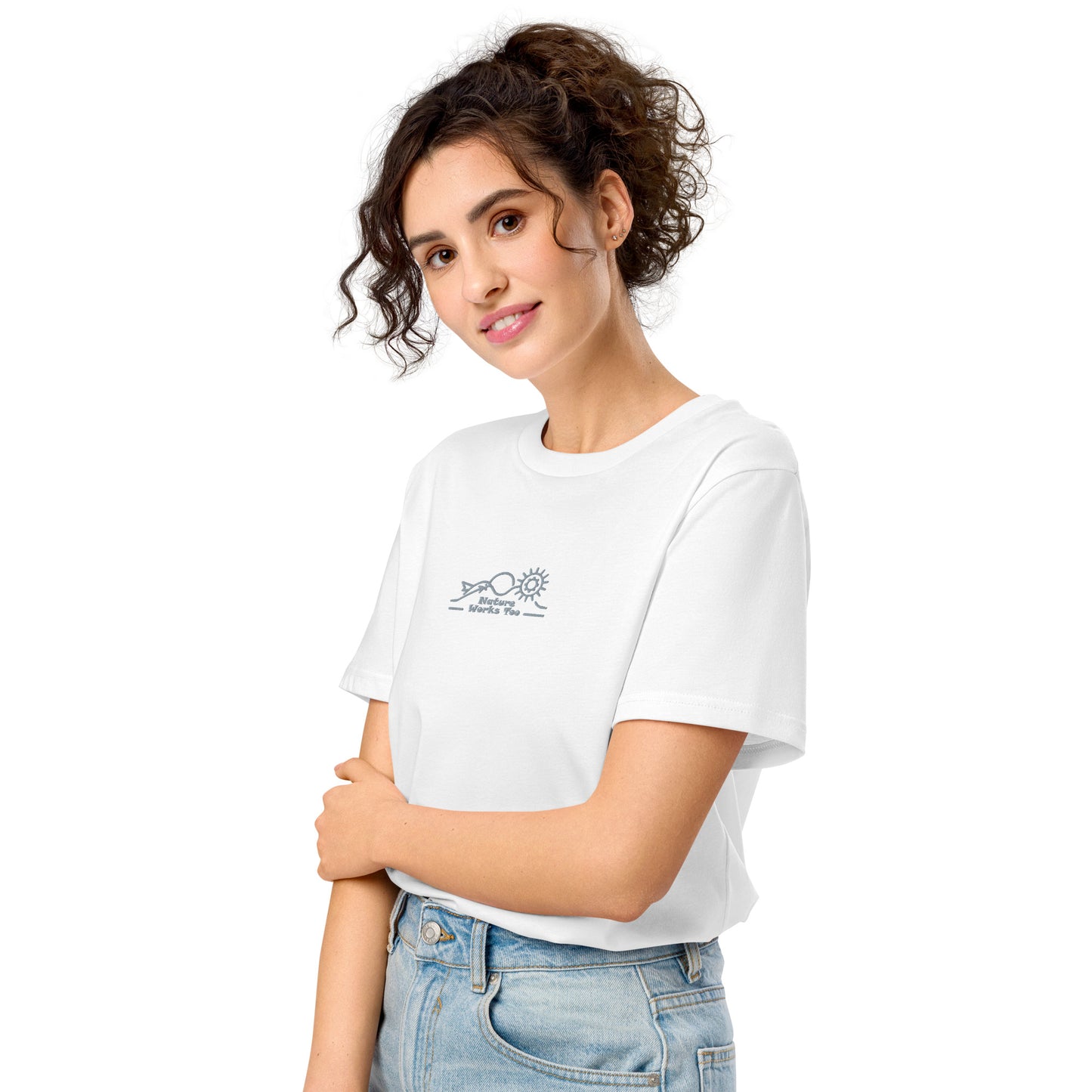 Unisex Organic Mid-Light T-Shirt: Nature Works Too | Owl Embroidered Sustainable Fashion USA Dudeily