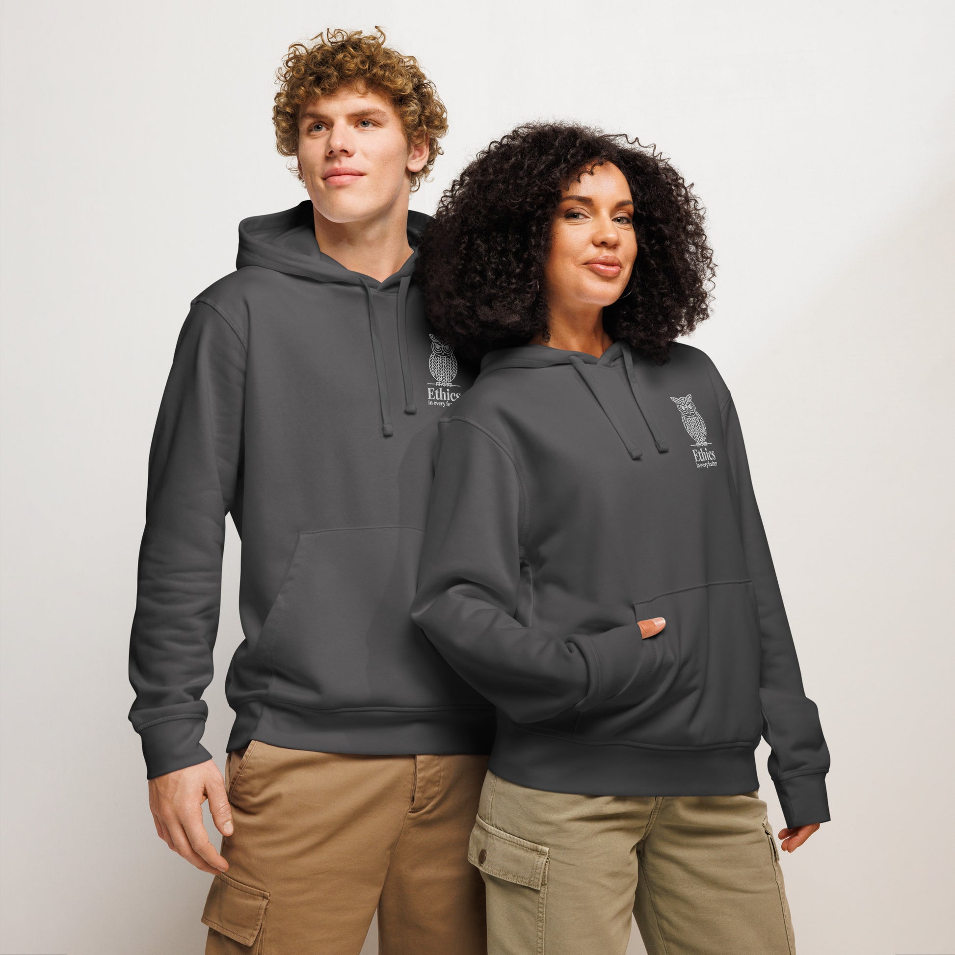 Owl Unisex Organic Mid-Weight Hoodie – "Ethics in Every Feather" | Sustainable Fashion Dudeily