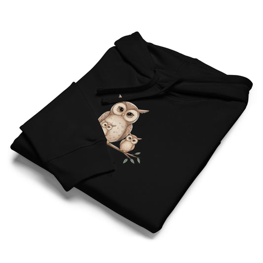 Unisex Organic Mid-Weight Hoodie - Owl Themed Sustainable and Stylish Dudeily