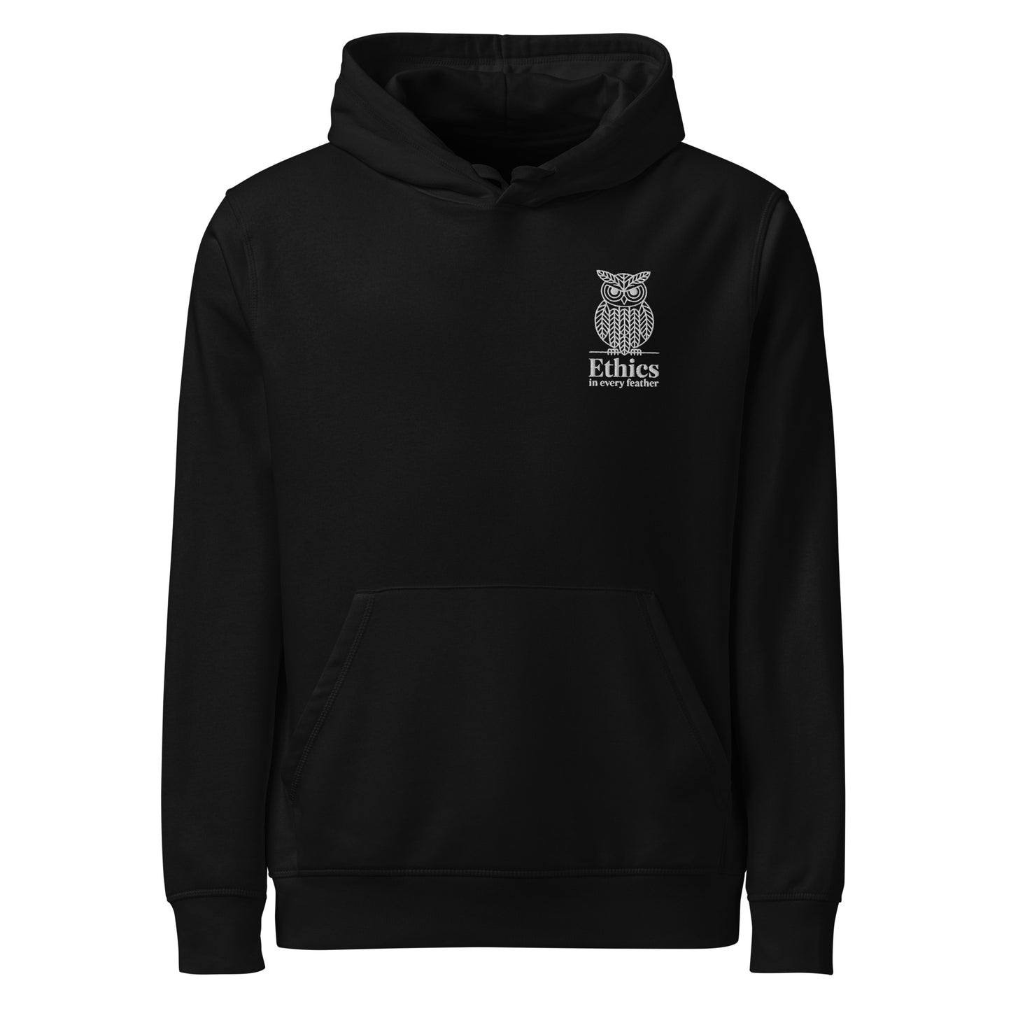 Owl Unisex Organic Mid-Weight Hoodie – "Ethics in Every Feather" | Sustainable Fashion Dudeily