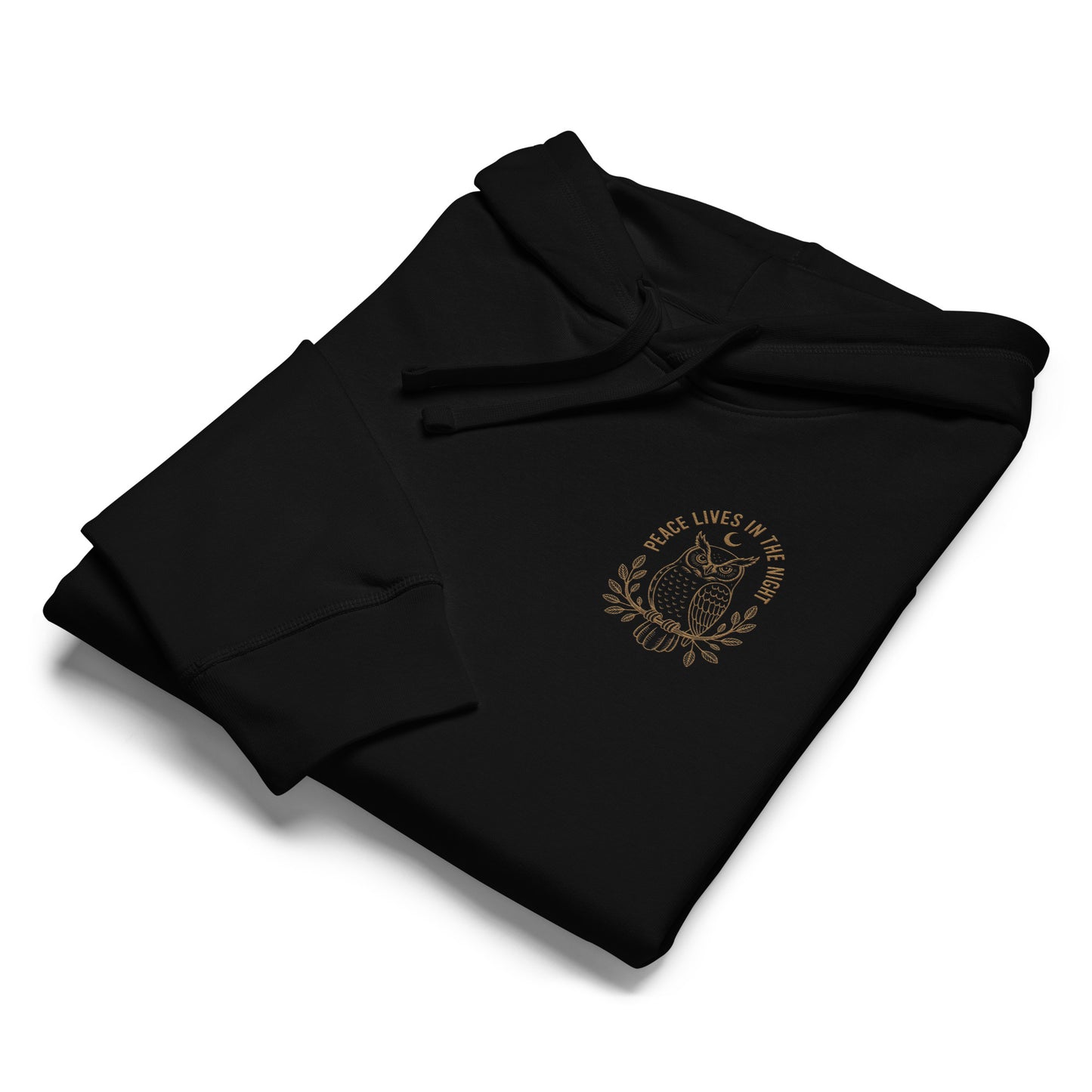 Owl Unisex Organic Mid-Weight Hoodie – 'Peace Lives in the Night' in Fall | Sustainable Fashion Dudeily
