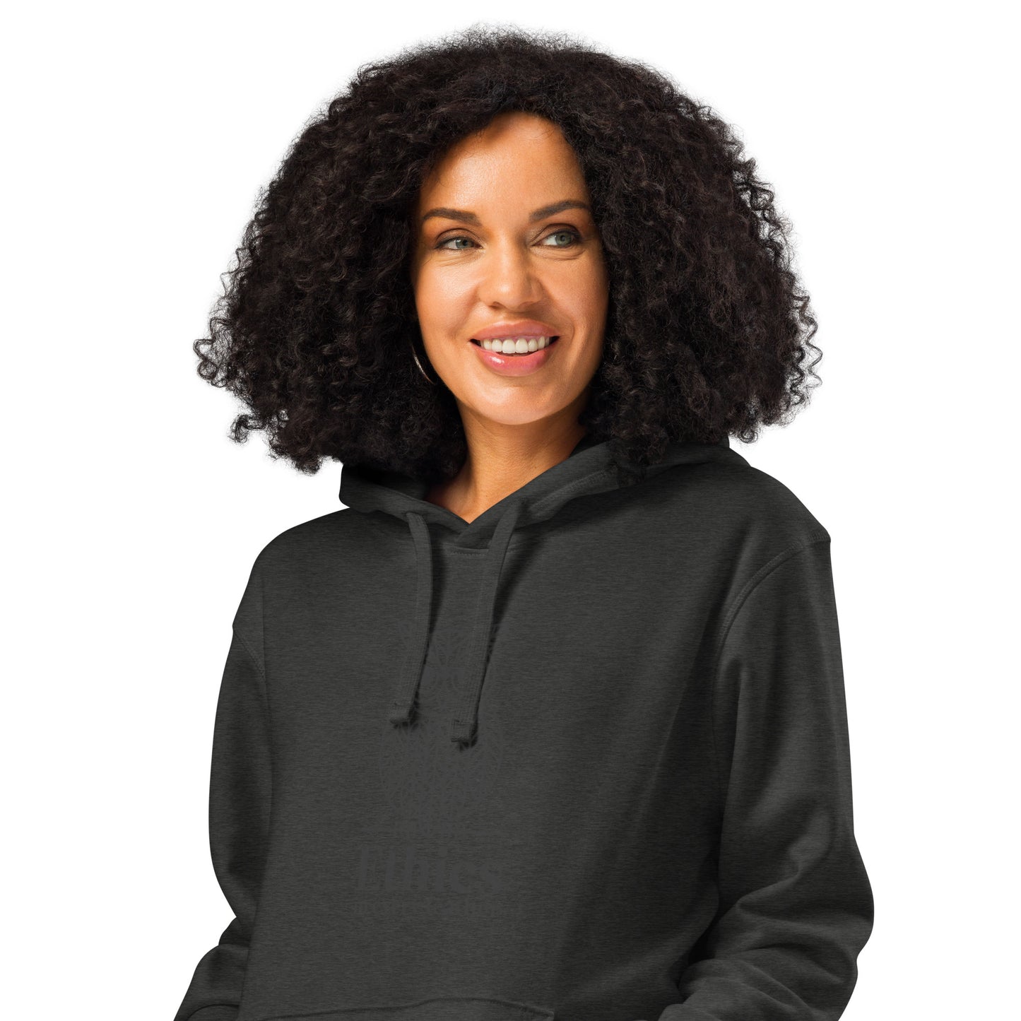 Unisex Organic Mid-Weight Hoodie: 'Ethics in Every Feather' | Sustainable Owl Fashion USA Dark Heather Grey Dudeily