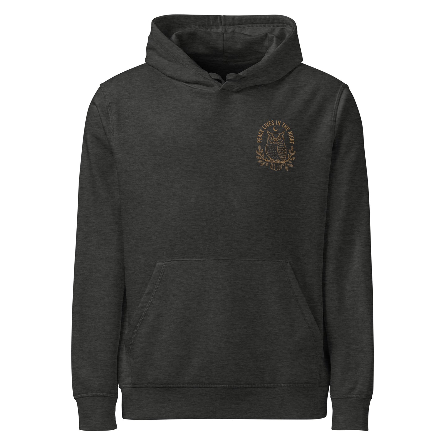 Owl Unisex Organic Mid-Weight Hoodie – 'Peace Lives in the Night' in Fall | Sustainable Fashion Dudeily