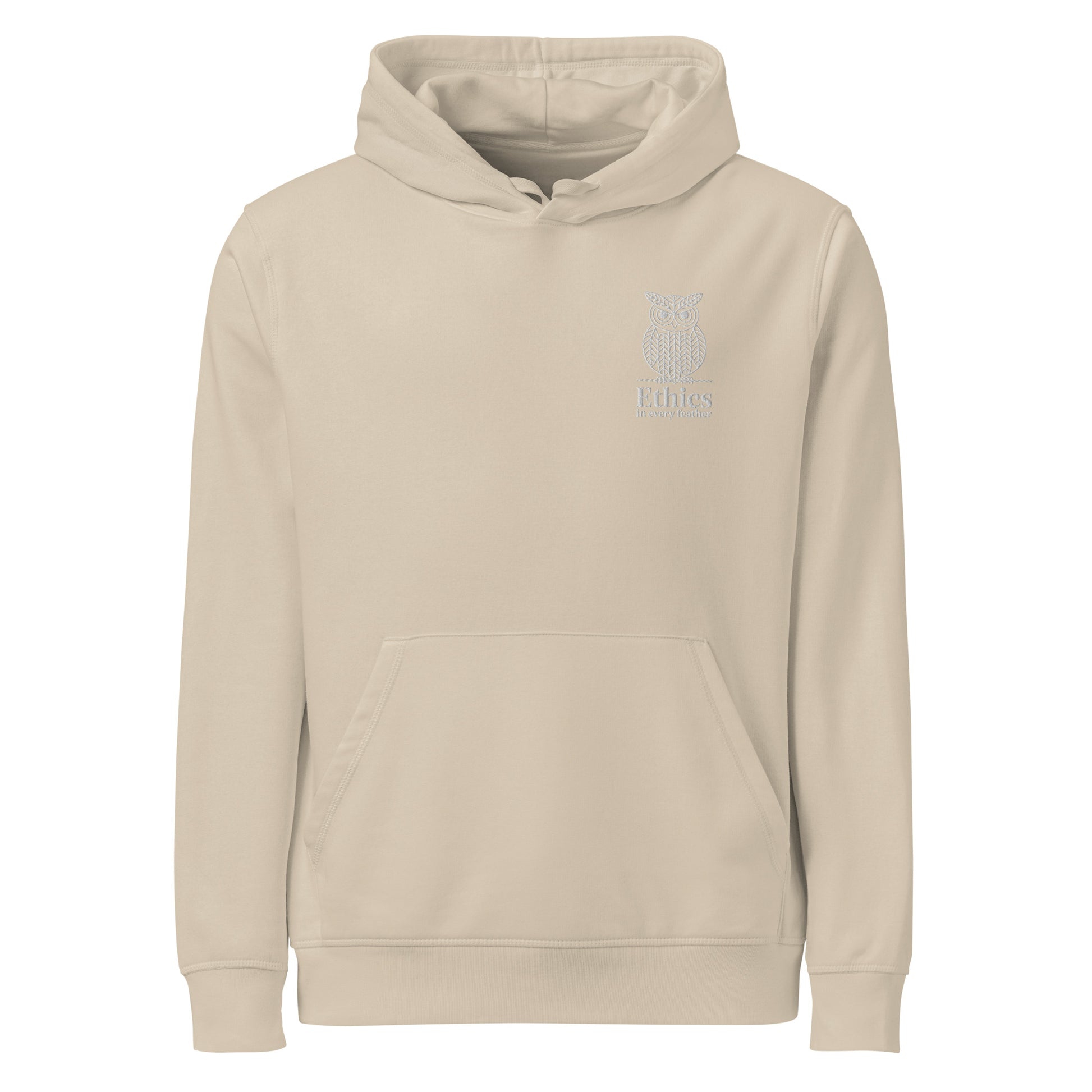 Owl Unisex Organic Mid-Weight Hoodie – "Ethics in Every Feather" | Sustainable Fashion Dudeily