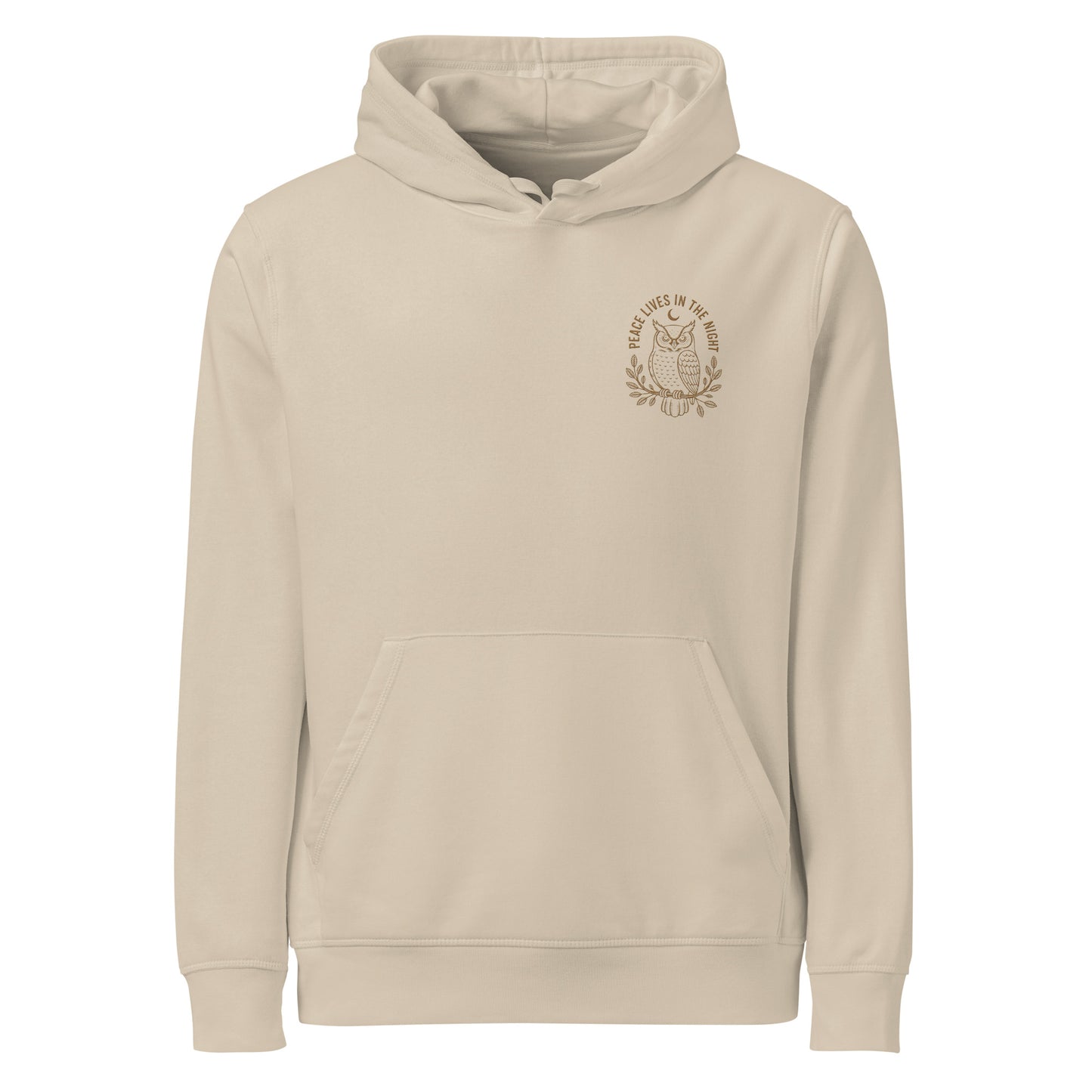 Owl Unisex Organic Mid-Weight Hoodie – 'Peace Lives in the Night' in Fall | Sustainable Fashion Dudeily