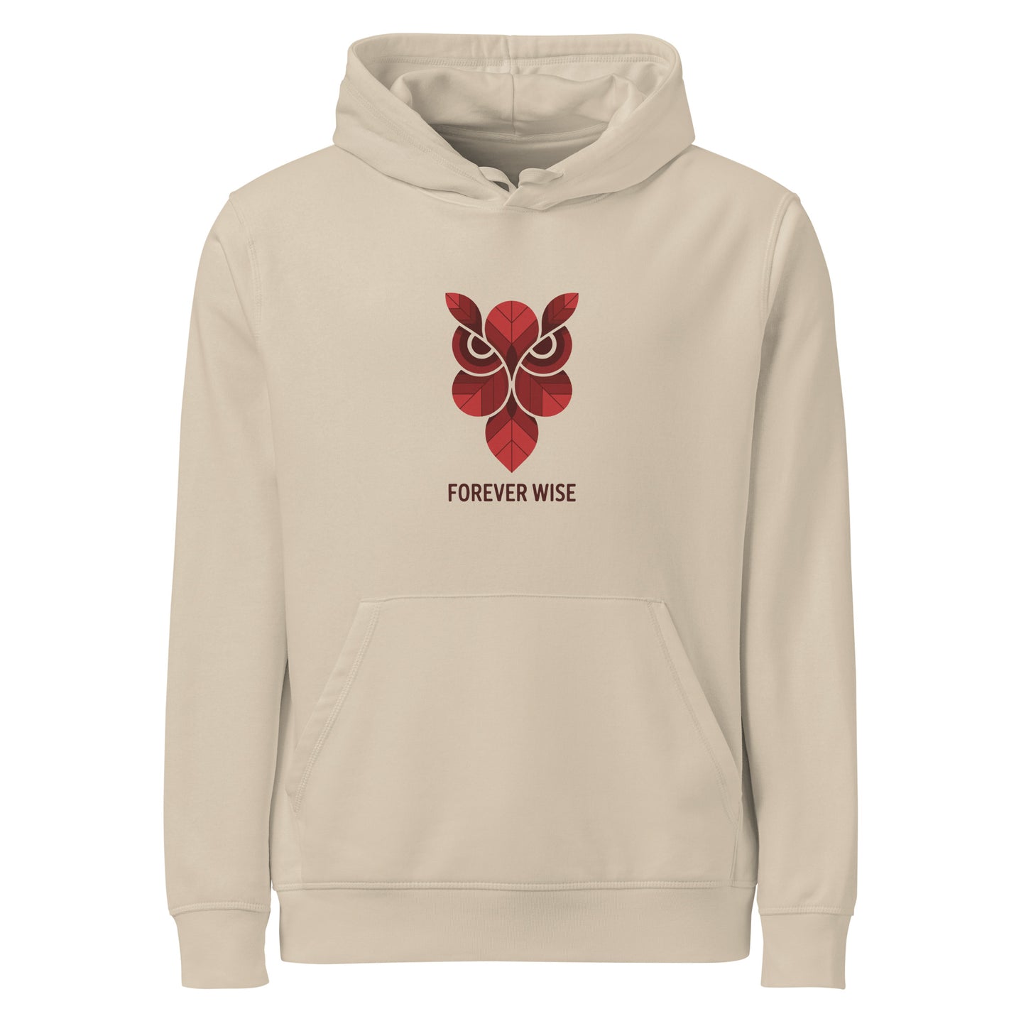 Unisex Organic Mid-Weight Hoodie: 'Forever Wise' | Ethical Owl Clothing USA Desert Dust Dudeily