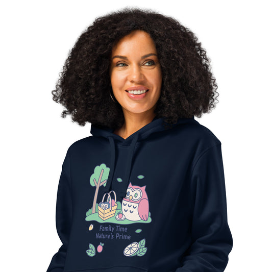 Unisex Organic Mid-Weight Hoodie | Owl Themed Sustainable Fashion Dudeily