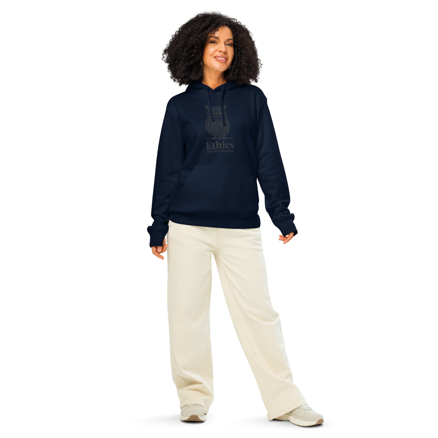 Unisex Organic Mid-Weight Hoodie: 'Ethics in Every Feather' | Sustainable Owl Fashion USA Dudeily