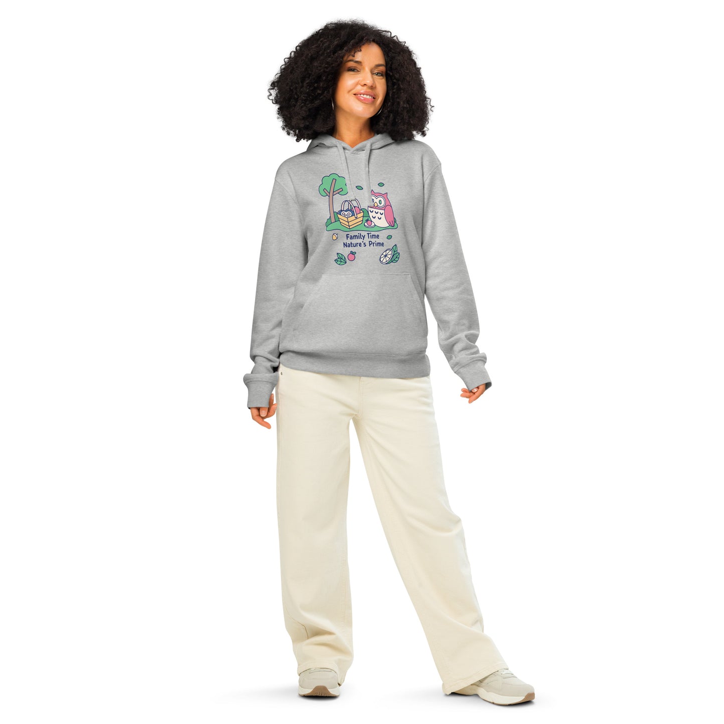 Unisex Organic Mid-Weight Hoodie | Owl Themed Sustainable Fashion Heather Grey Dudeily
