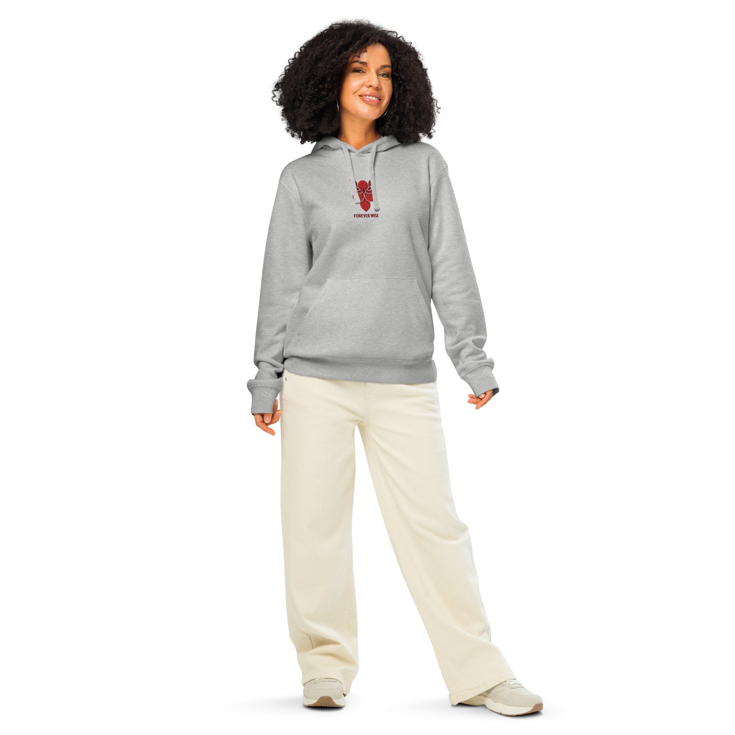 Owl Unisex Organic Mid-Weight Hoodie: 'Forever Wise' in Fall | Sustainable Fashion USA Heather Grey Dudeily