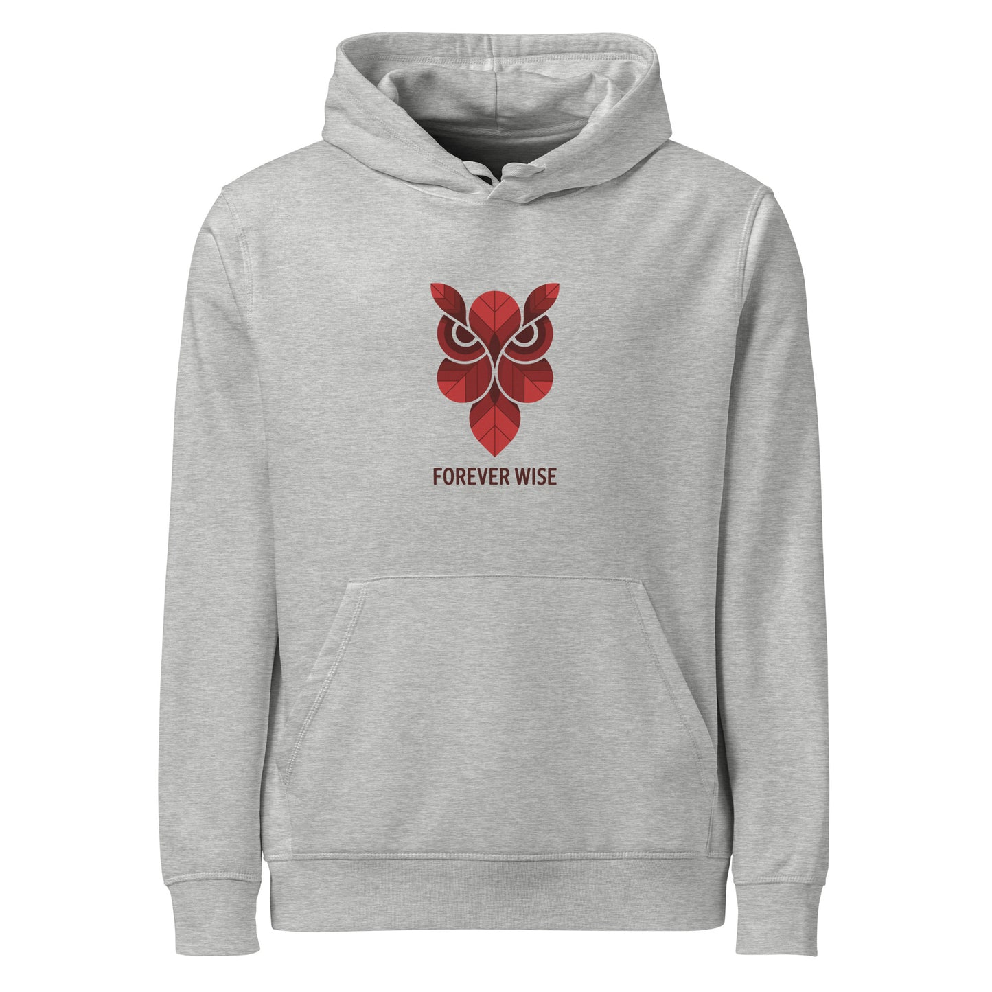 Unisex Organic Mid-Weight Hoodie: 'Forever Wise' | Ethical Owl Clothing USA Heather Grey Dudeily