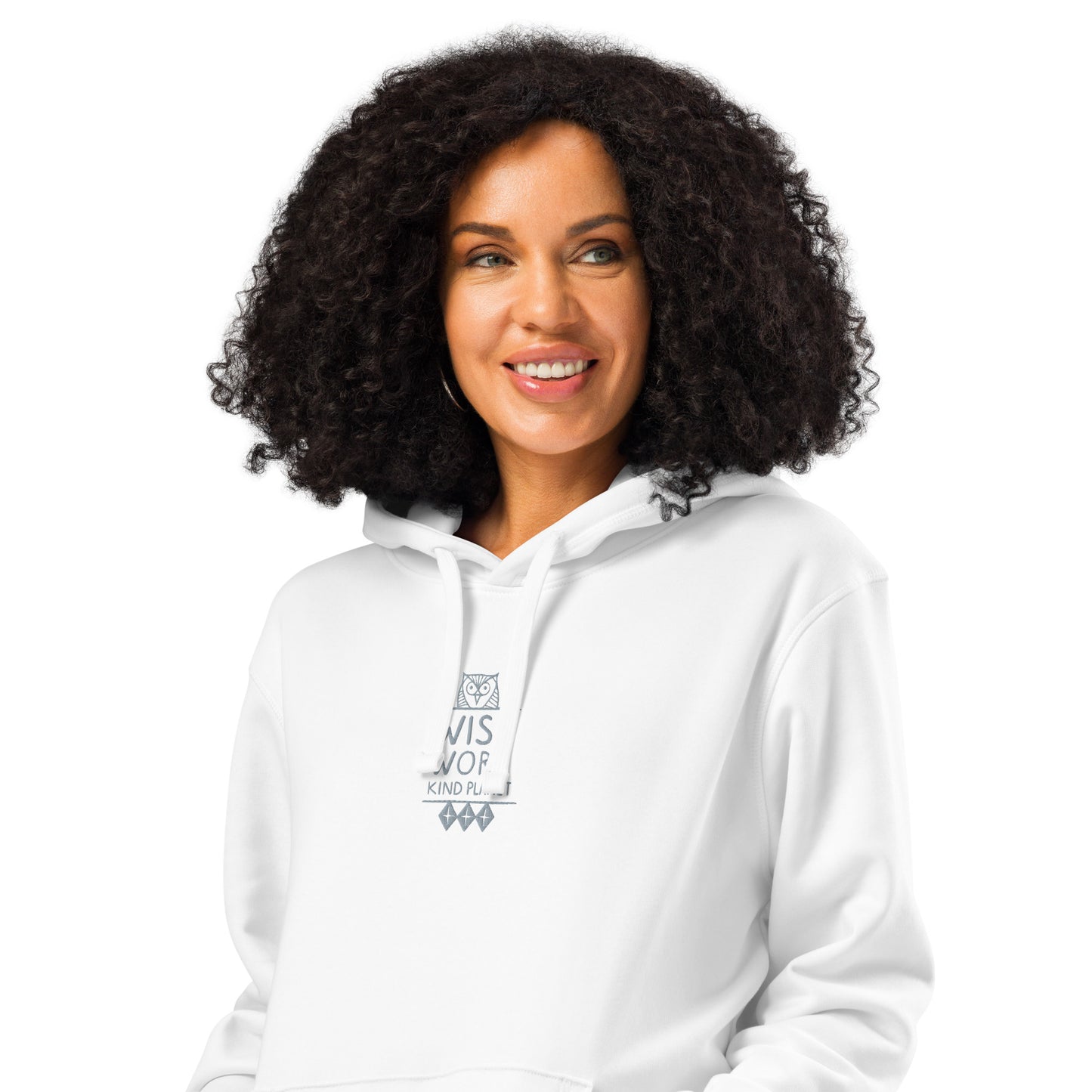 Unisex Organic Mid-Weight Hoodie: Wise Work, Kind Planet | Owl Embroidered Sustainable Fashion Dudeily