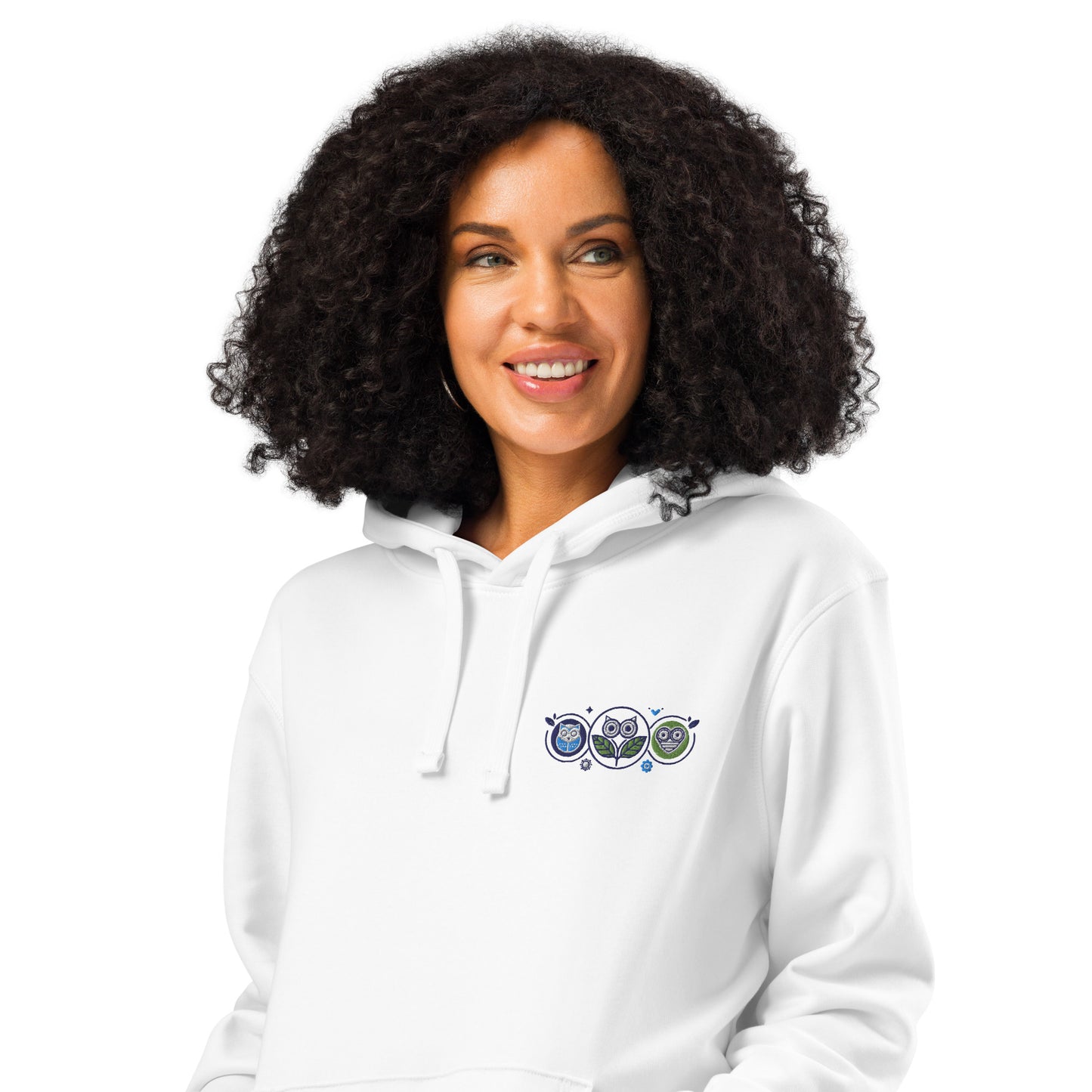 Unisex Organic Mid-Weight Hoodie: Nature’s Union | Owl Embroidered Sustainable Fashion Dudeily