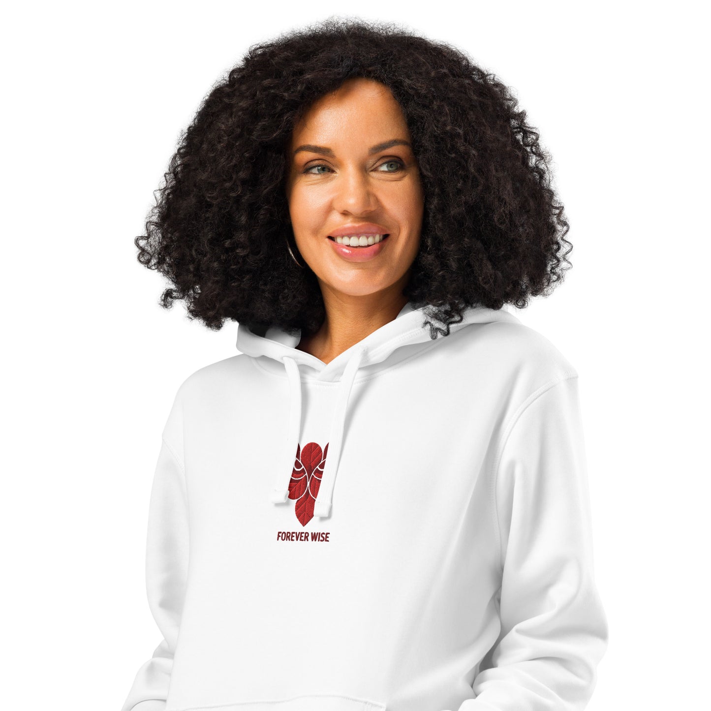 Owl Unisex Organic Mid-Weight Hoodie: 'Forever Wise' in Fall | Sustainable Fashion USA White Dudeily