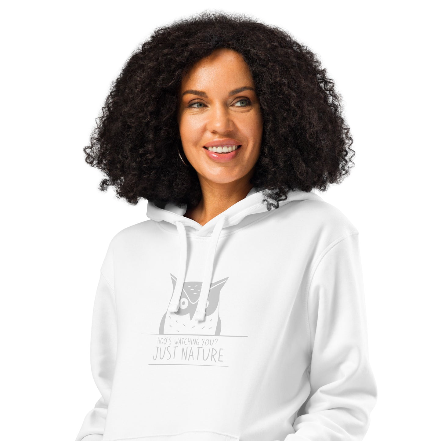 Owl Unisex Organic Mid-Weight Hoodie: 'Hoo's Watching You? Just Nature' in Fall | Eco-Friendly Owl Apparel USA Dudeily