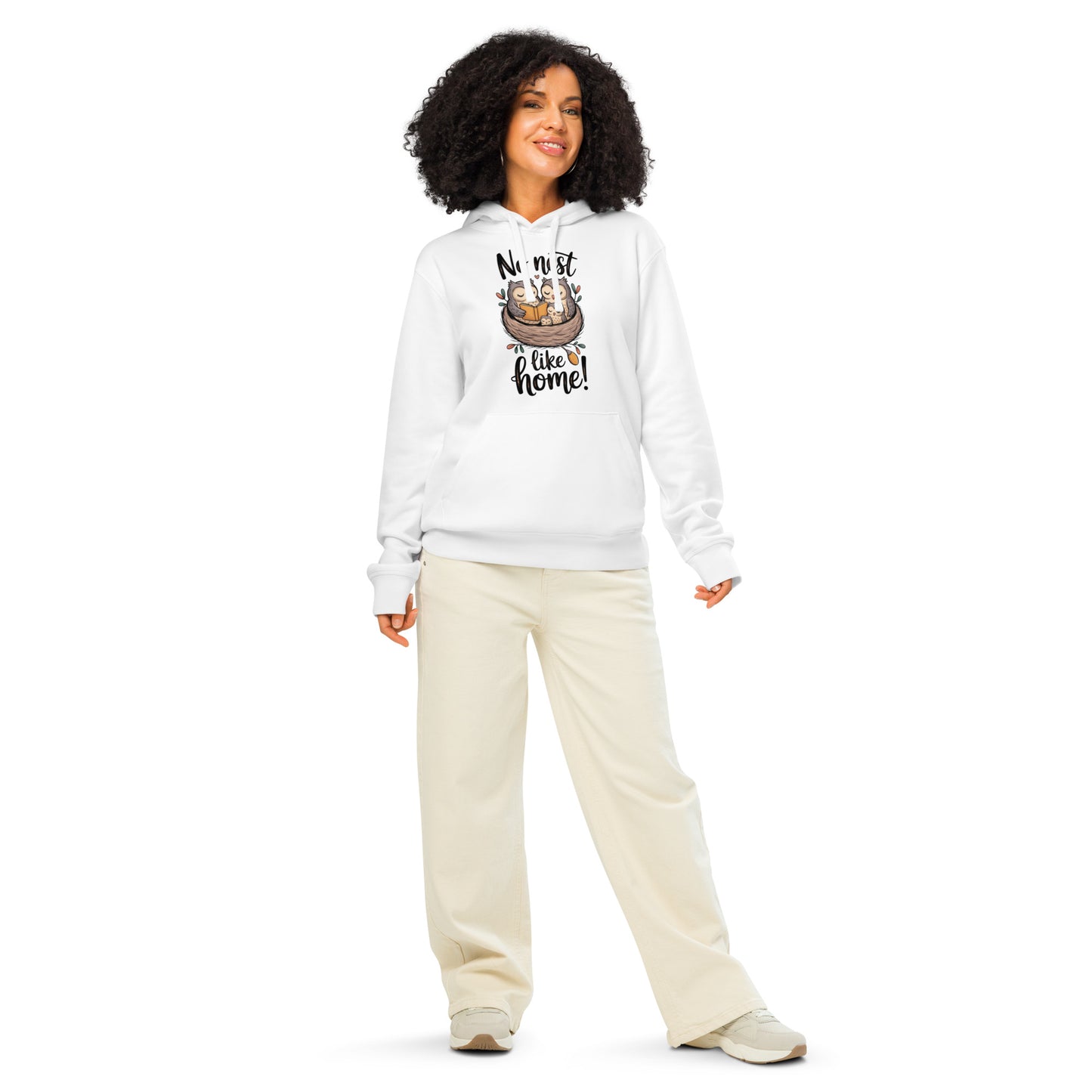 Unisex Organic Mid-Weight Hoodie – For Owl Lovers & Eco Families White Dudeily
