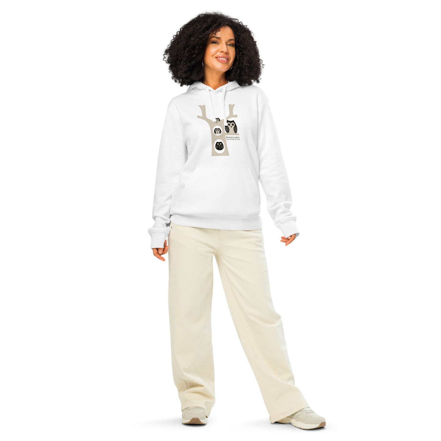 Unisex Organic Mid-Weight Hoodie – OwlNest Sustainable Fashion USA Edition White Dudeily