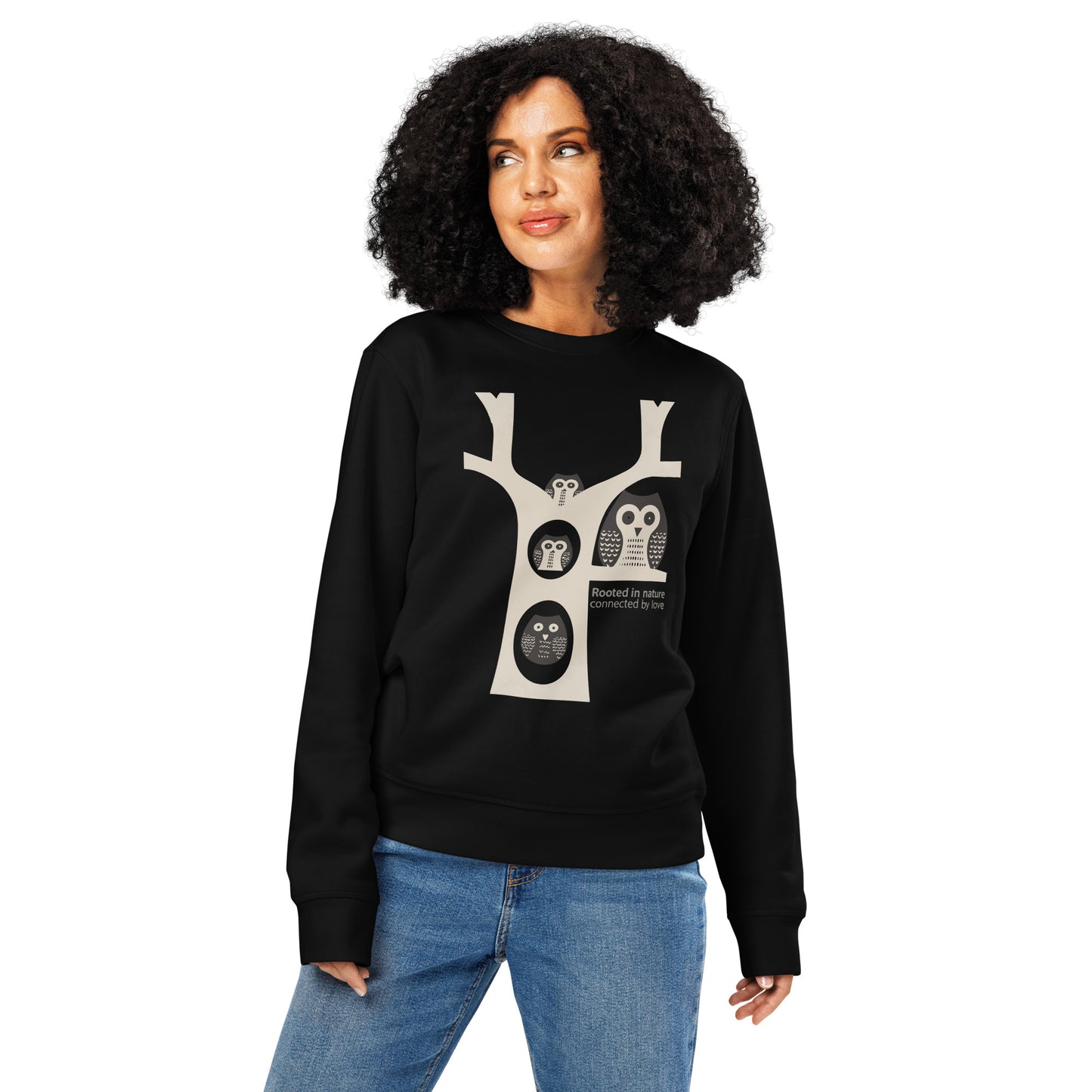 Unisex Organic Mid-Weight Sweatshirt – OwlNest Sustainable Fashion for Family Day Black Dudeily