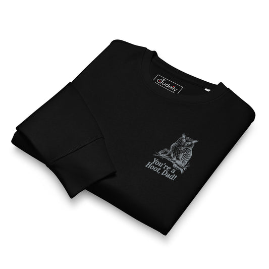 Owl-Themed Unisex Organic Mid-Weight Sweatshirt | Sustainable Fashion for Eco-Conscious Wardrobes Dudeily