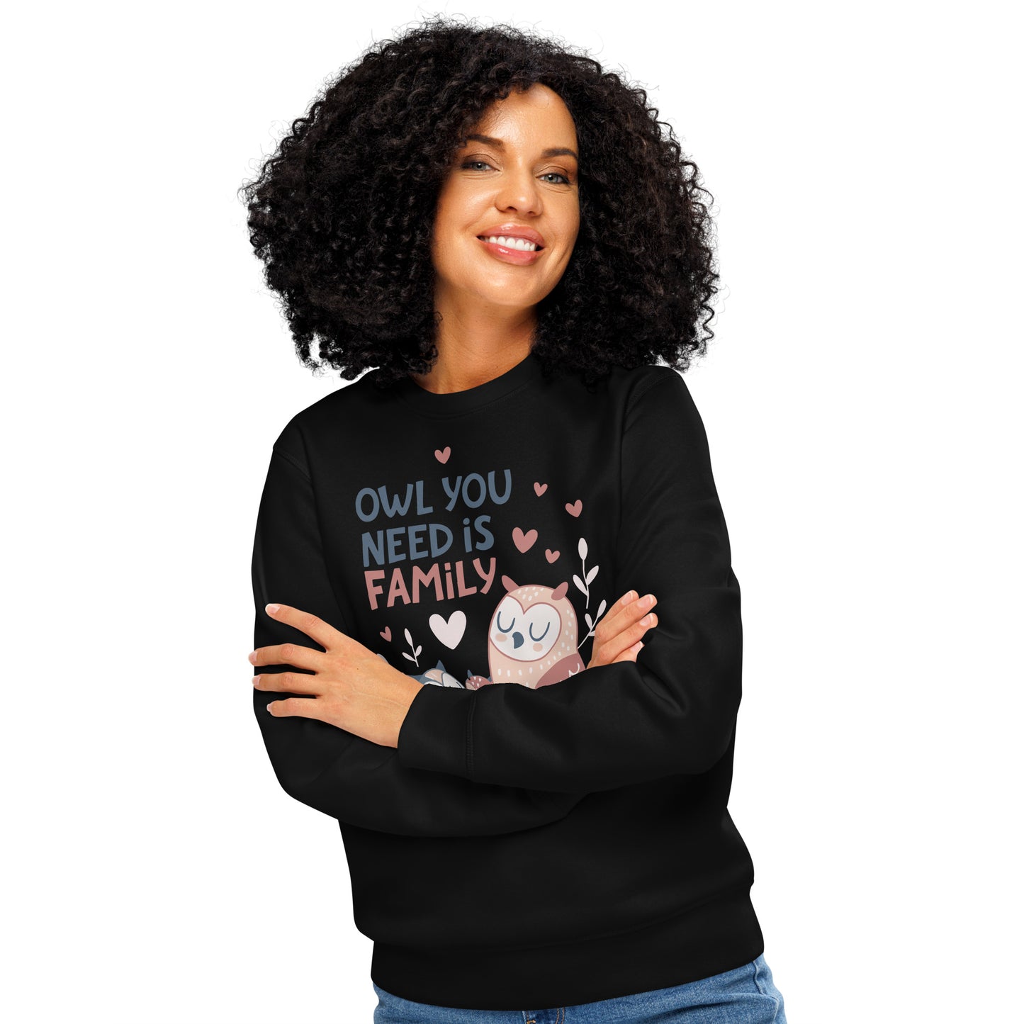 Unisex Organic Mid-Weight Sweatshirt – OwlNest Sustainable Fashion for Family Day Comfort Dudeily