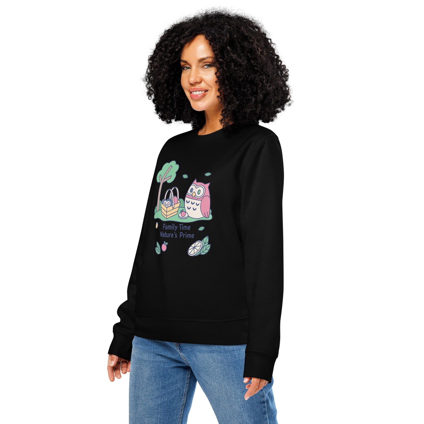 Unisex Organic Mid-Weight Sweatshirt – OwlNest Sustainable Fashion for Family Day Comfort Dudeily