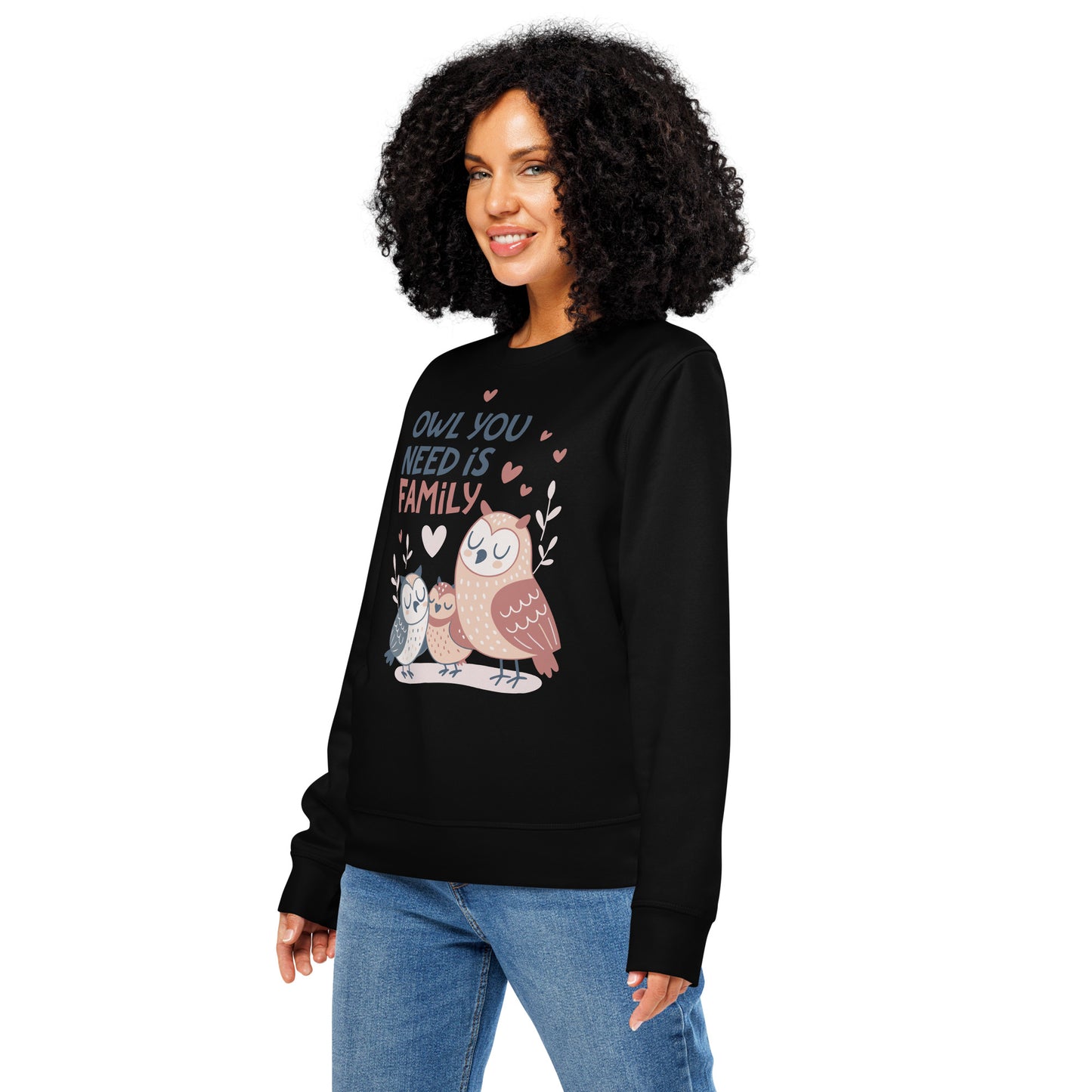 Unisex Organic Mid-Weight Sweatshirt – OwlNest Sustainable Fashion for Family Day Comfort Dudeily