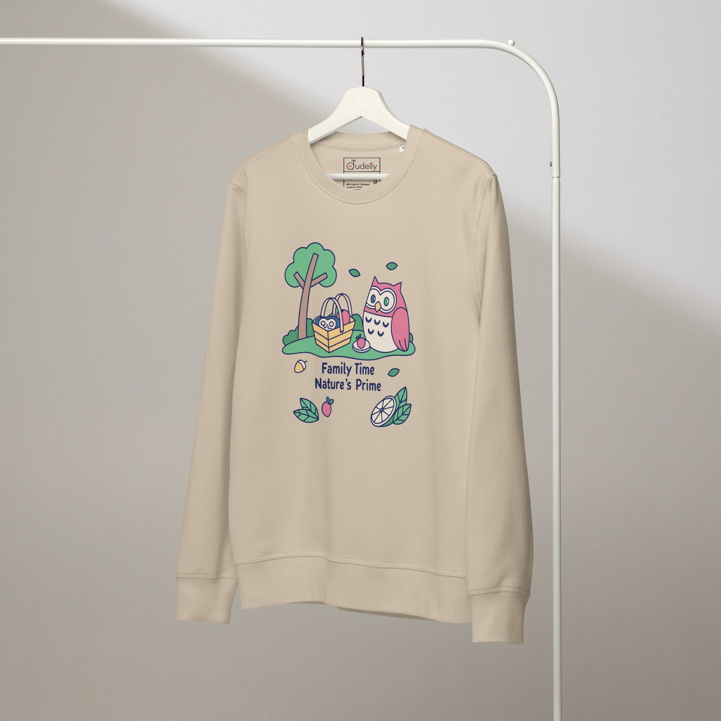 Unisex Organic Mid-Weight Sweatshirt – OwlNest Sustainable Fashion for Family Day Comfort Dudeily
