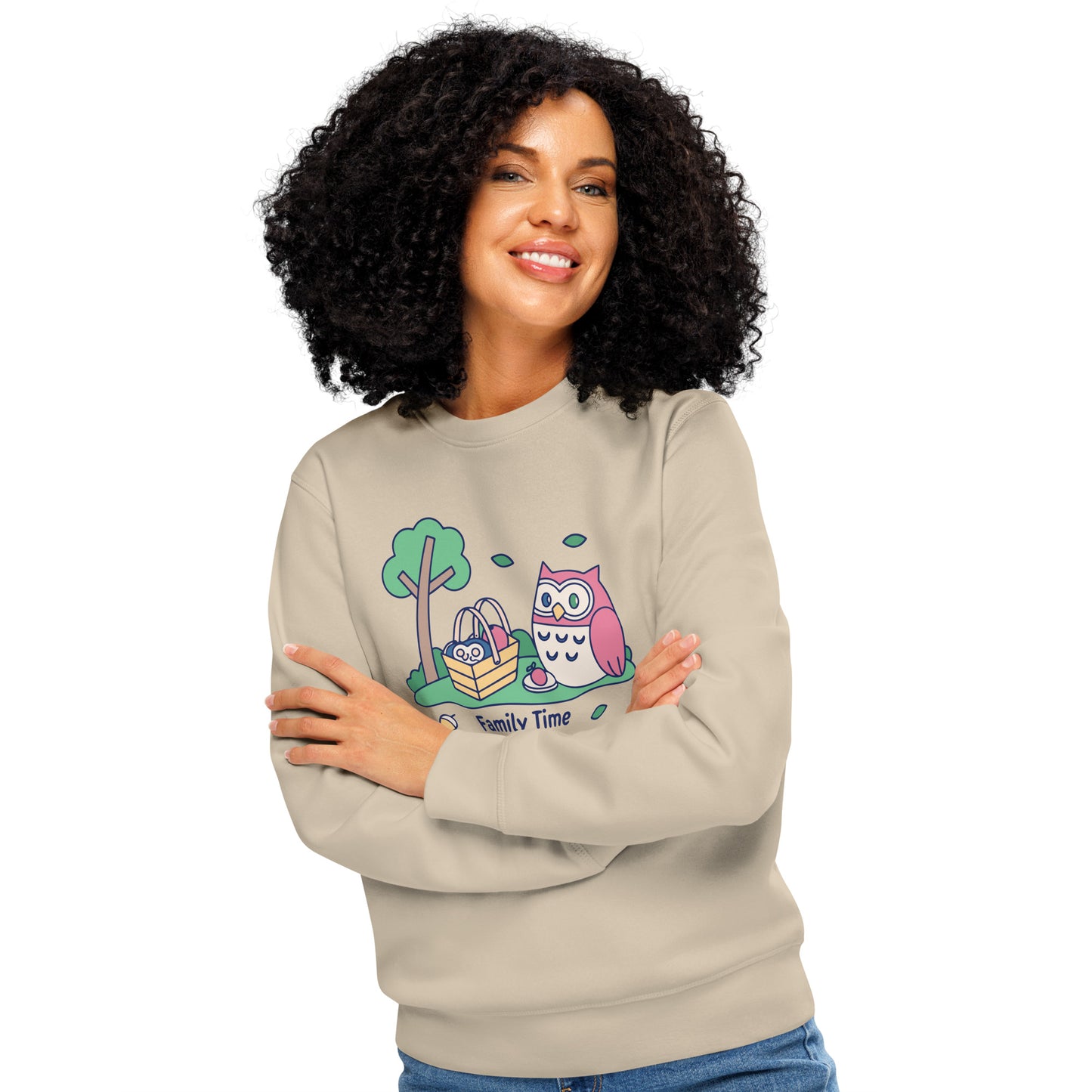 Unisex Organic Mid-Weight Sweatshirt – OwlNest Sustainable Fashion for Family Day Comfort Dudeily