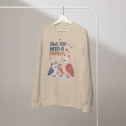 Unisex Organic Mid-Weight Sweatshirt – OwlNest Sustainable Fashion for Family Day Comfort Dudeily
