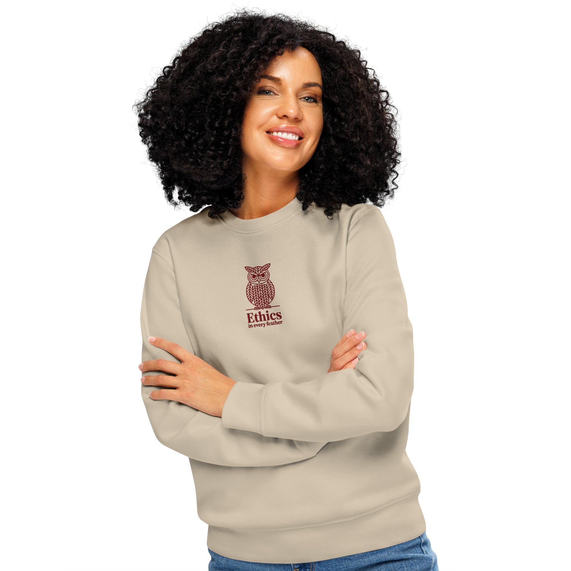 Owl Unisex Organic Mid-Weight Sweatshirt – "Ethics in Every Feather" | Sustainable Fashion USA Dudeily