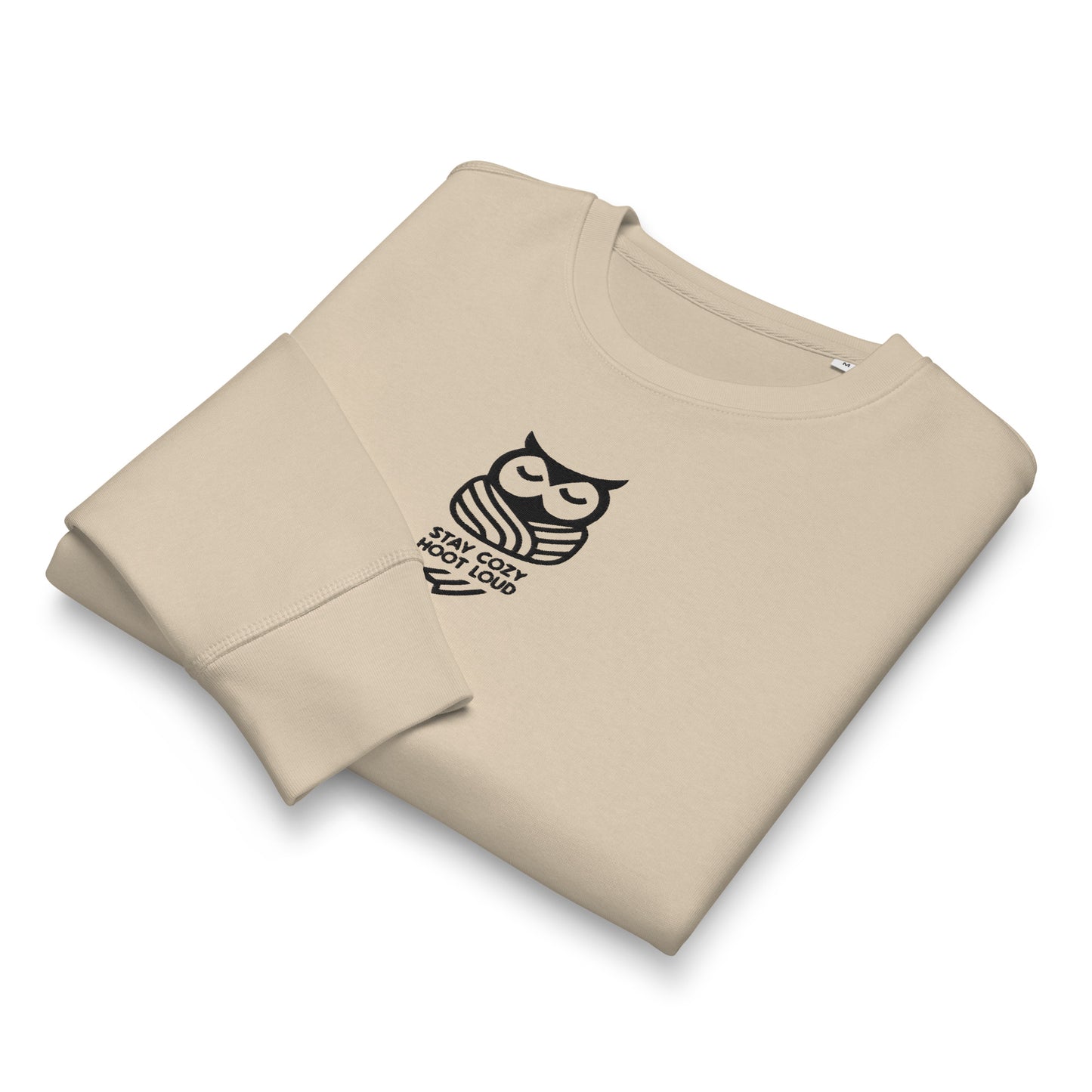 Owl Unisex Organic Mid-Weight Sweatshirt: 'Stay Cozy Hoot Loud' in Fall | Sustainable Fashion USA Dudeily