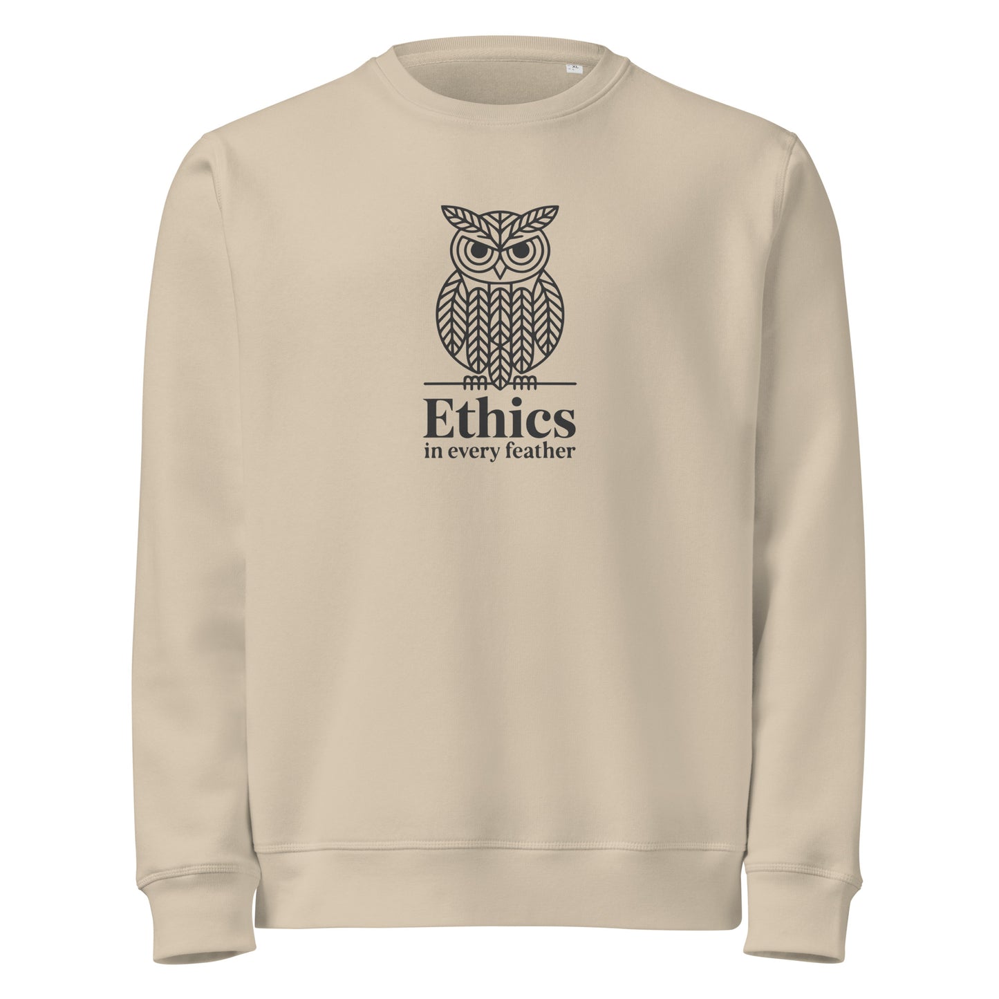 Unisex Organic Mid-Weight Sweatshirt: 'Ethics in Every Feather' for Fall | Sustainable Owl Fashion USA Dudeily